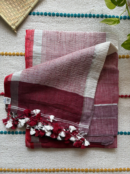 Pure Linen By Linen handloom Saree (handloom marked)