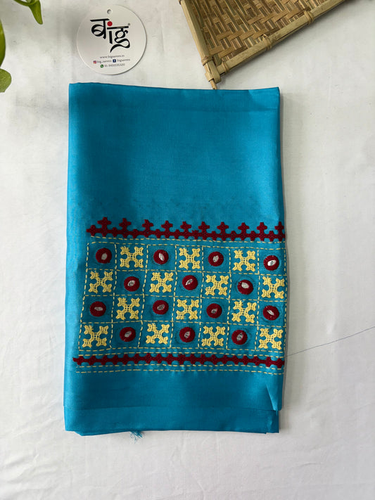 Gujrati work blouse pieces in art silk 1 mtr