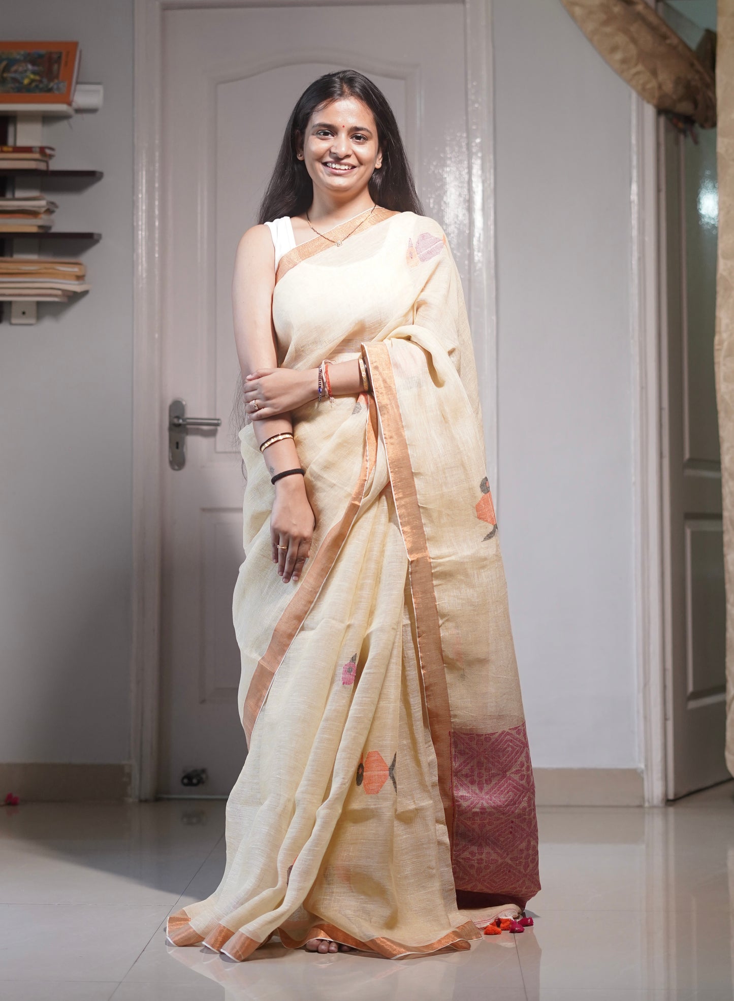 Linen By Linen Handloom Saree (Handloom Marked)