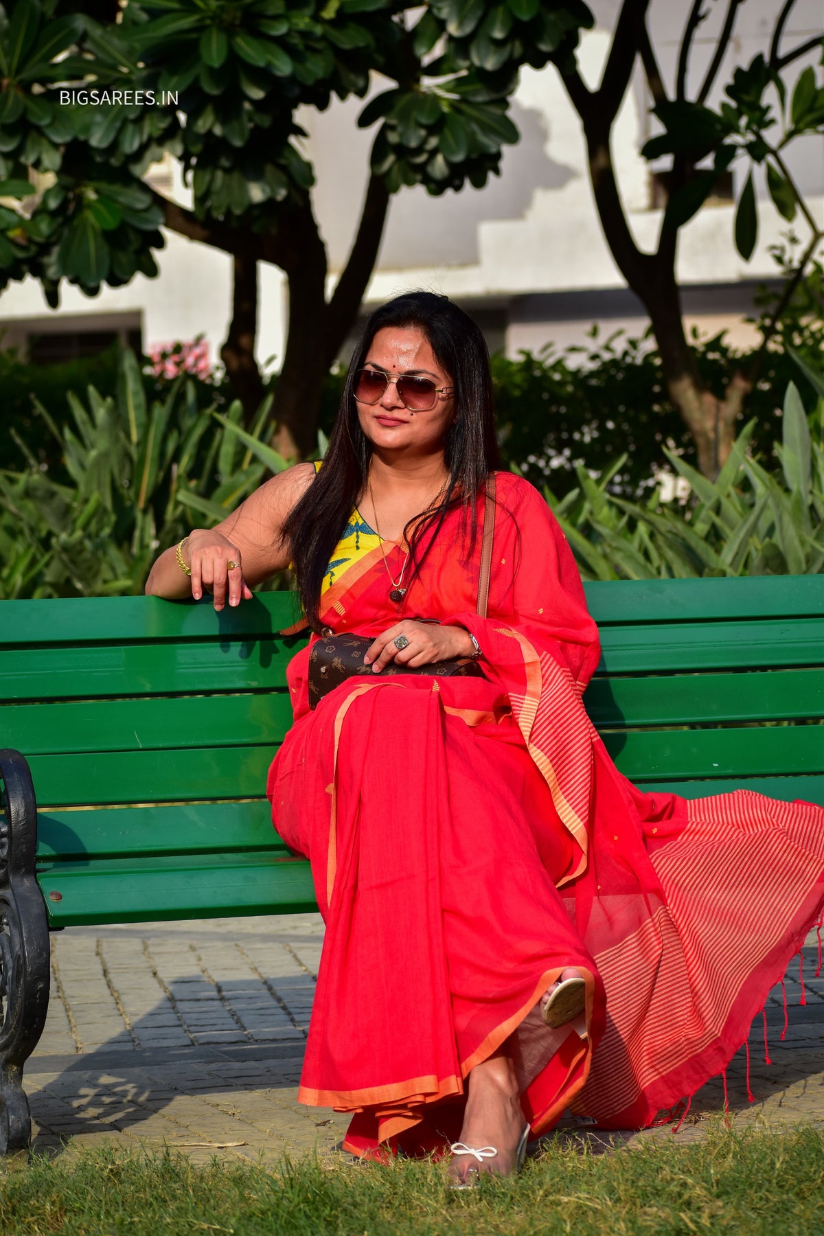 Hand woven Pure Cotton Saree (Handloom Marked) - Red