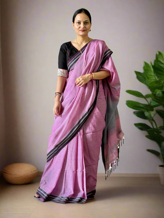 Pure Cotton handwoven Saree (Handloom Marked)