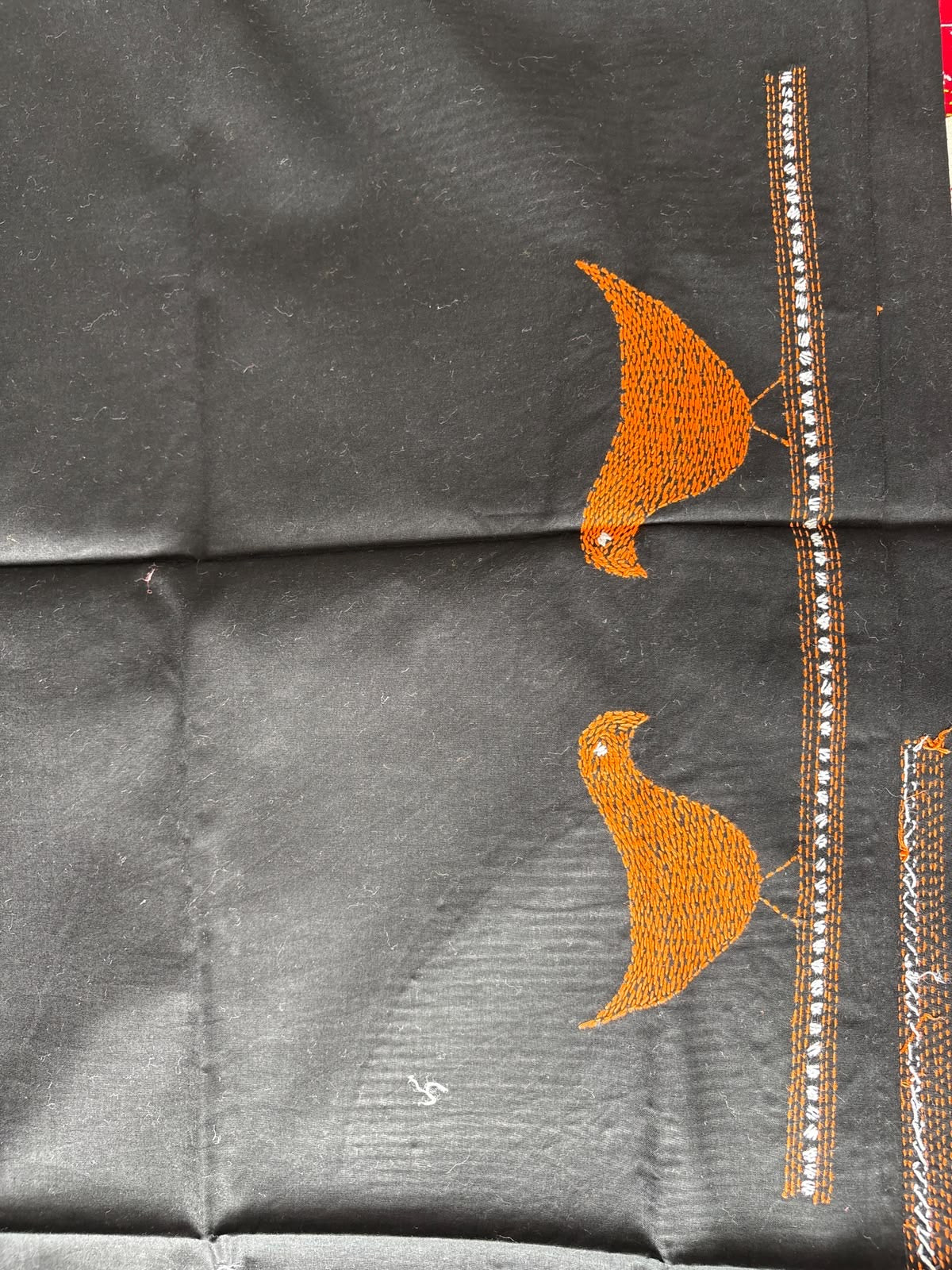 Kantha stitch pure Cotton Blouse Piece