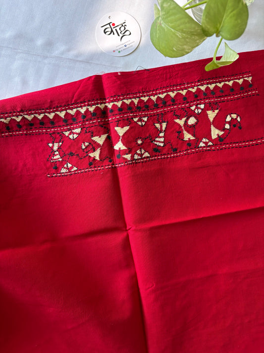 Kantha stitch pure Cotton Blouse Piece