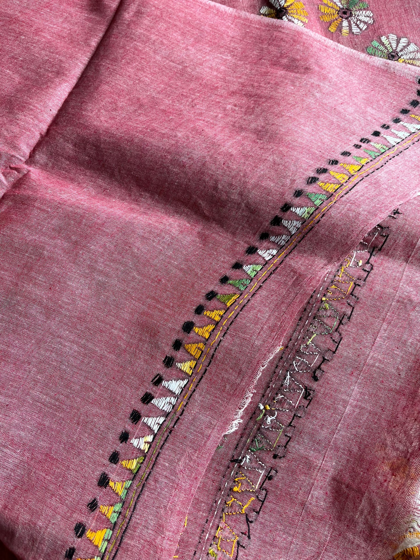 Kantha Hand Embroidered Pure Cotton Saree