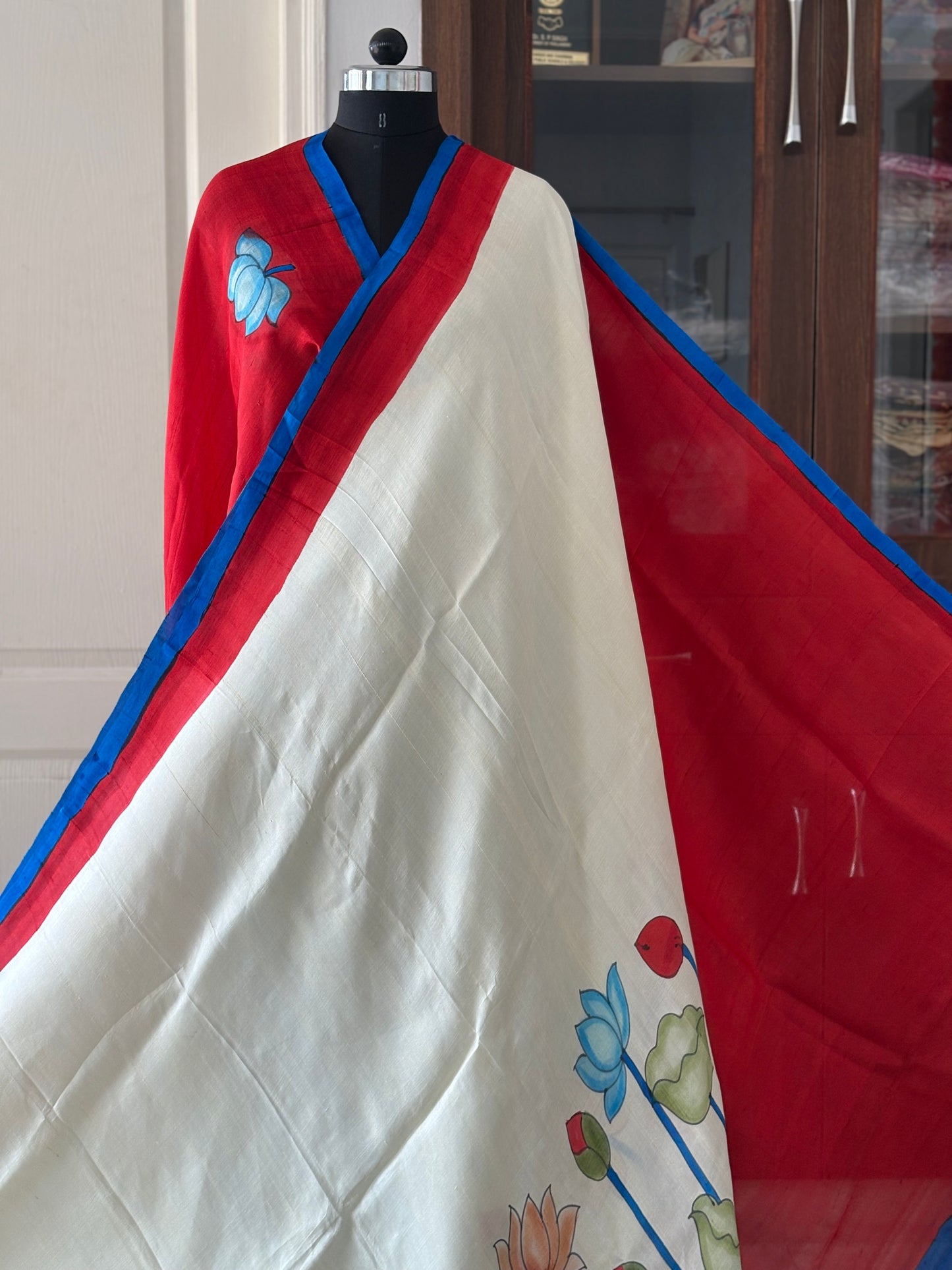 Exclusive Hand painted Pure Bishnupuri Silk Saree (Silk Marked)