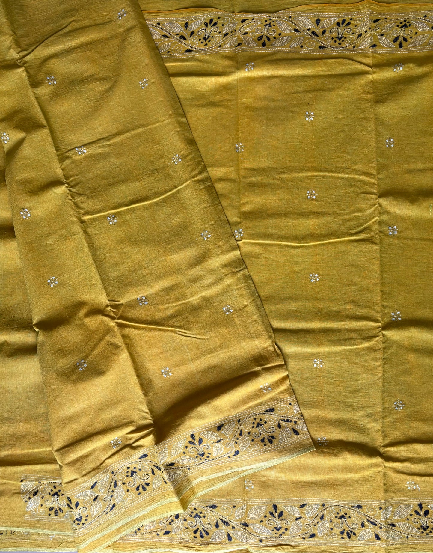 Kantha Hand Embroidered Pure Cotton Saree
