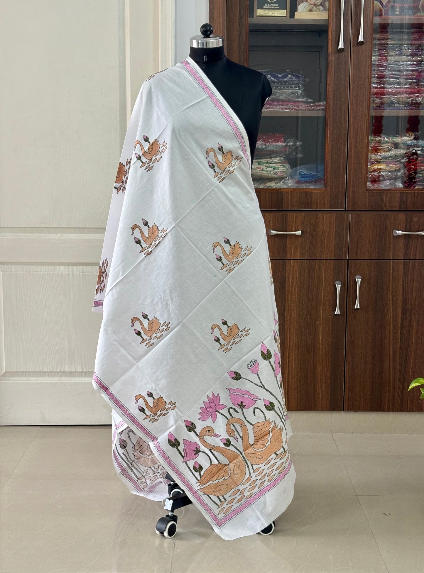 Kantha Hand Embroidary Full Work Pure Cotton Dupatta- “36”