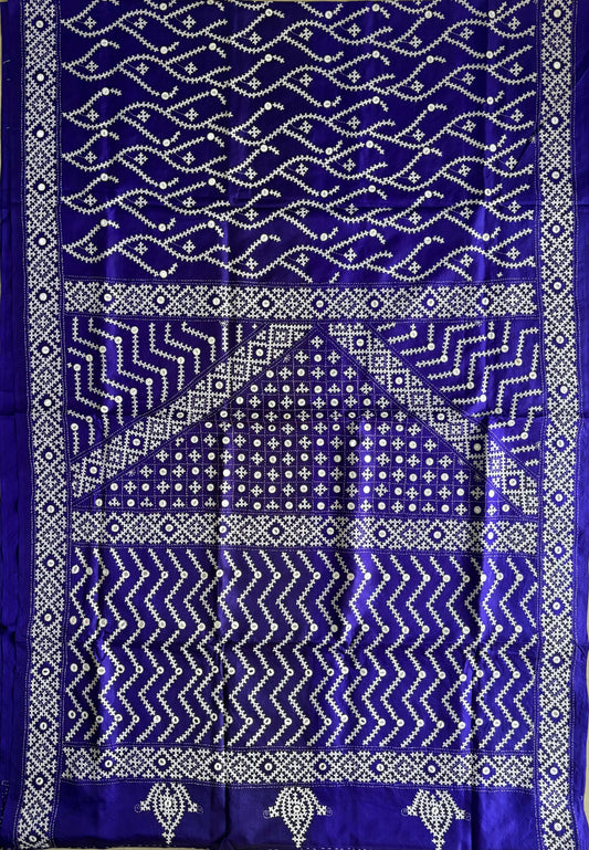Kutch Hand Embroidered Pure Banglore Silk Saree