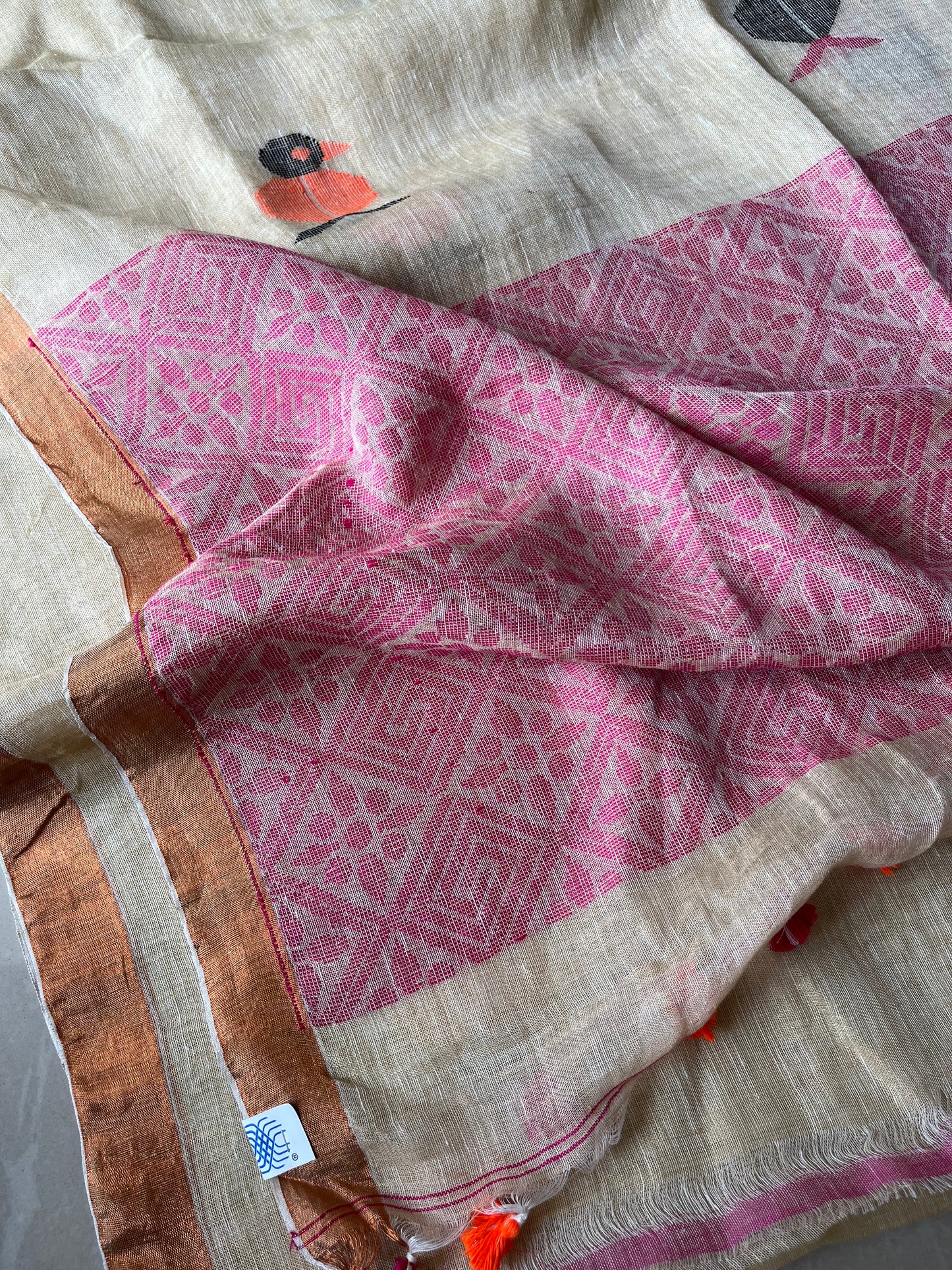 Linen By Linen Handloom Saree (Handloom Marked)