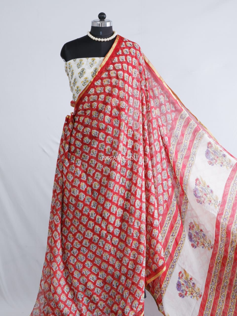 Hand Block Print Saree | Pure Chiffon