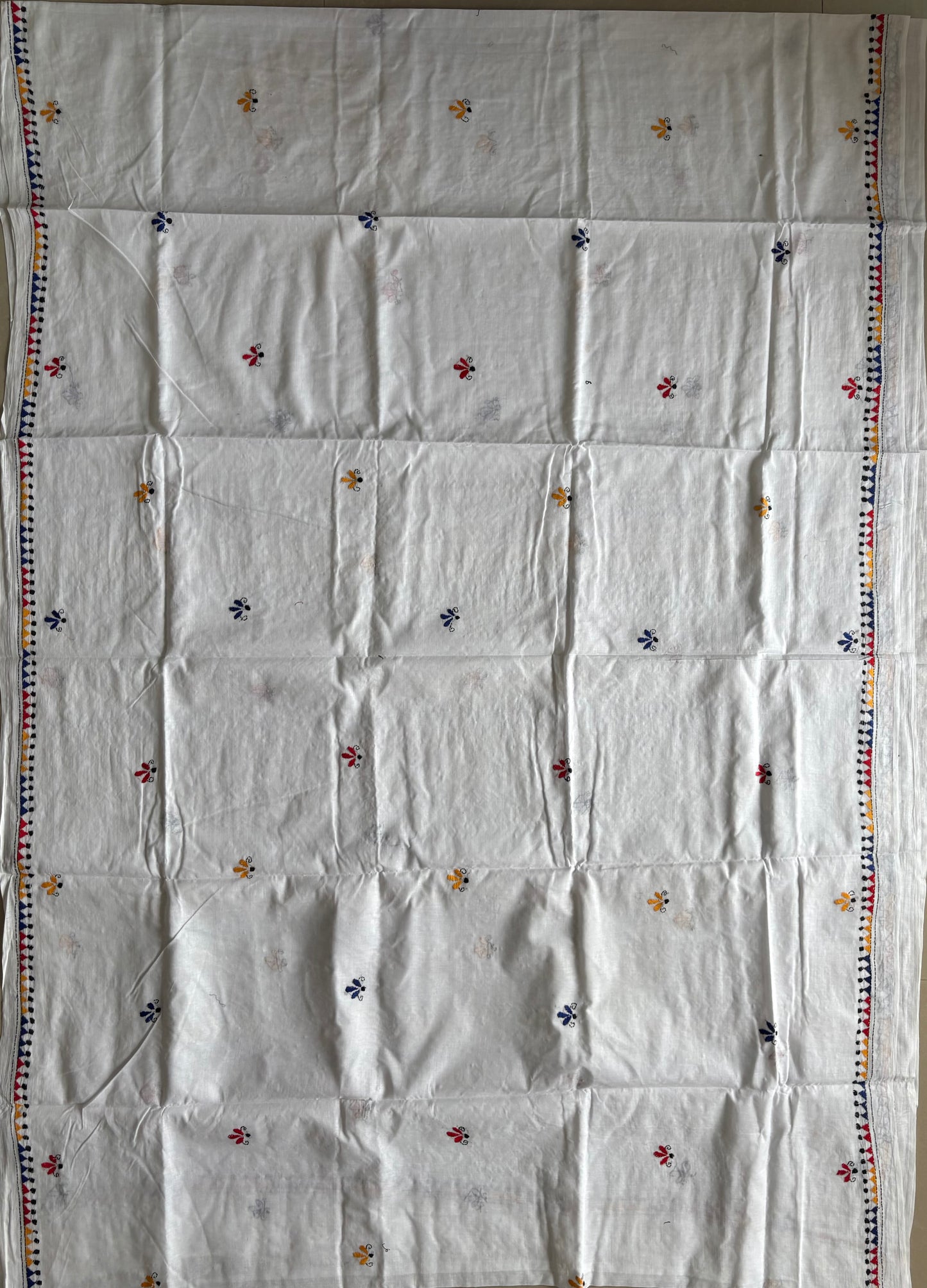 Kantha Hand Embroidered Pure Cotton Saree