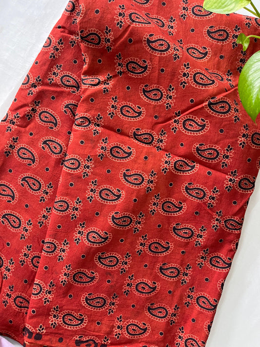 Block printed pure Cotton 1 Mtr. Blouse Piece/ running fabric