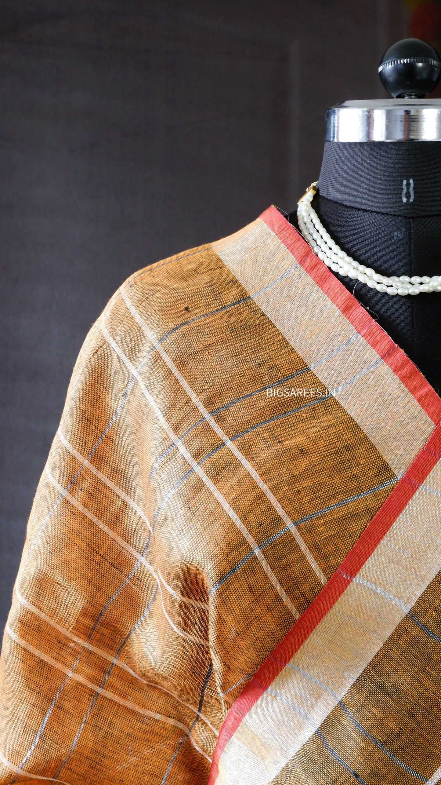 Pure Linen Saree With running Blouse