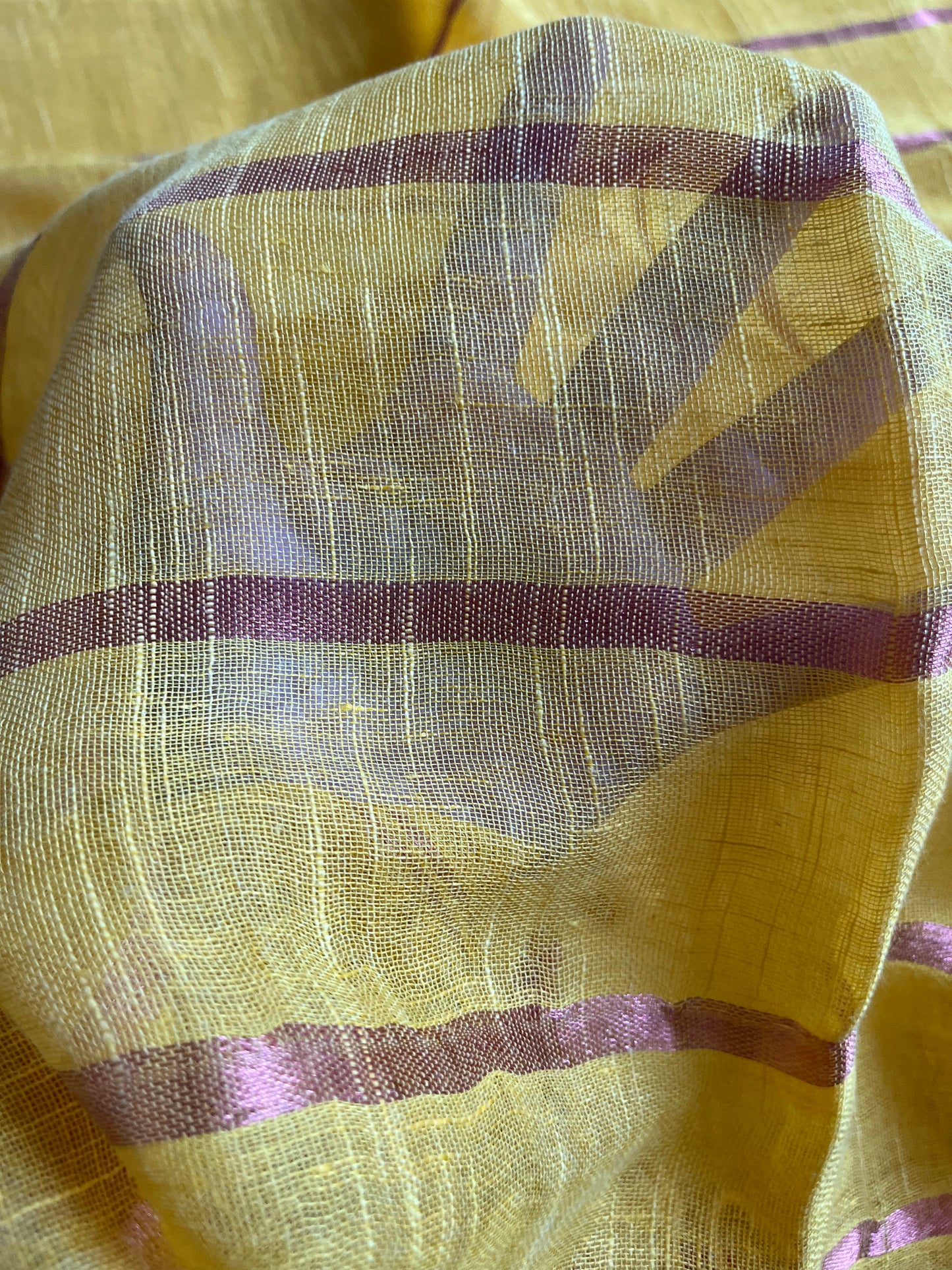 Yellow Linen By Linen Saree With Blouse