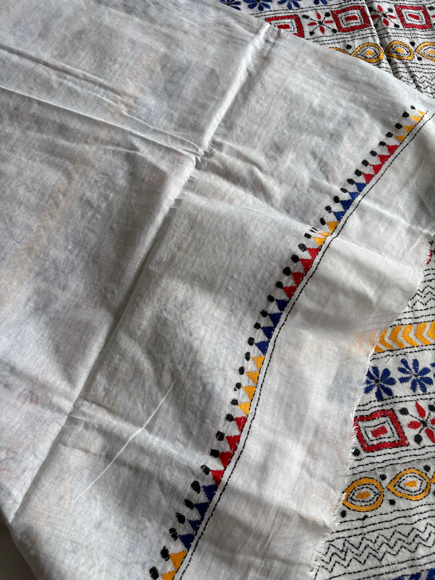 Kantha Hand Embroidered Pure Cotton Saree