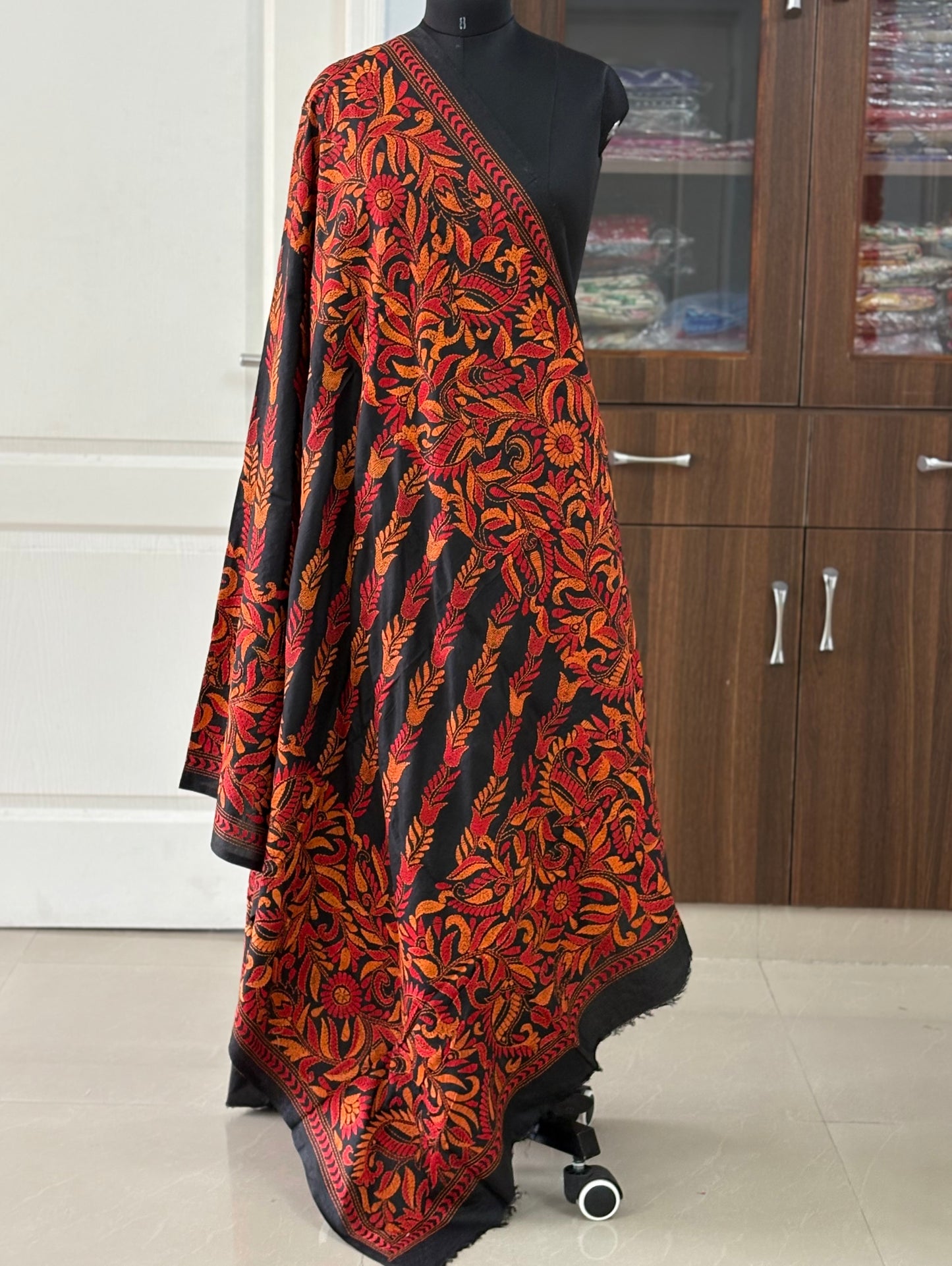 Kantha Stitch Hand Embroidary Full Work Pure Banglore Silk Dupatta
