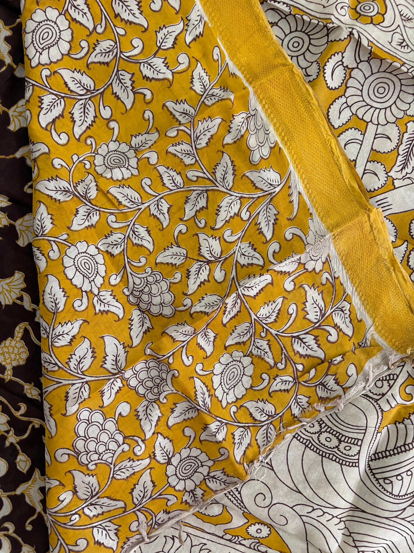 Printed Kalamkari Silk Saree with blouse