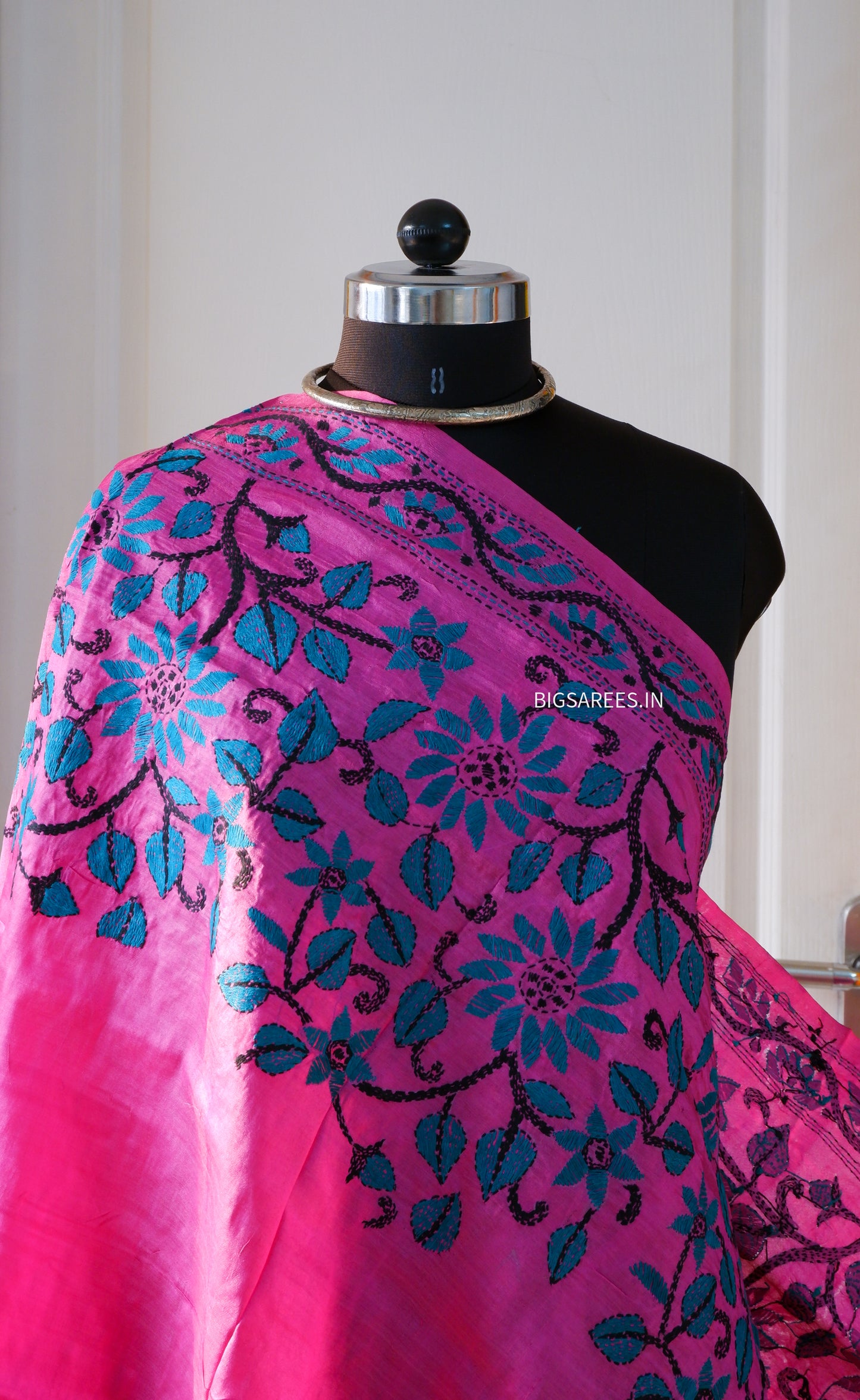 Kantha Hand Embroidary Full Work Pure Tassar Silk Dupatta36”