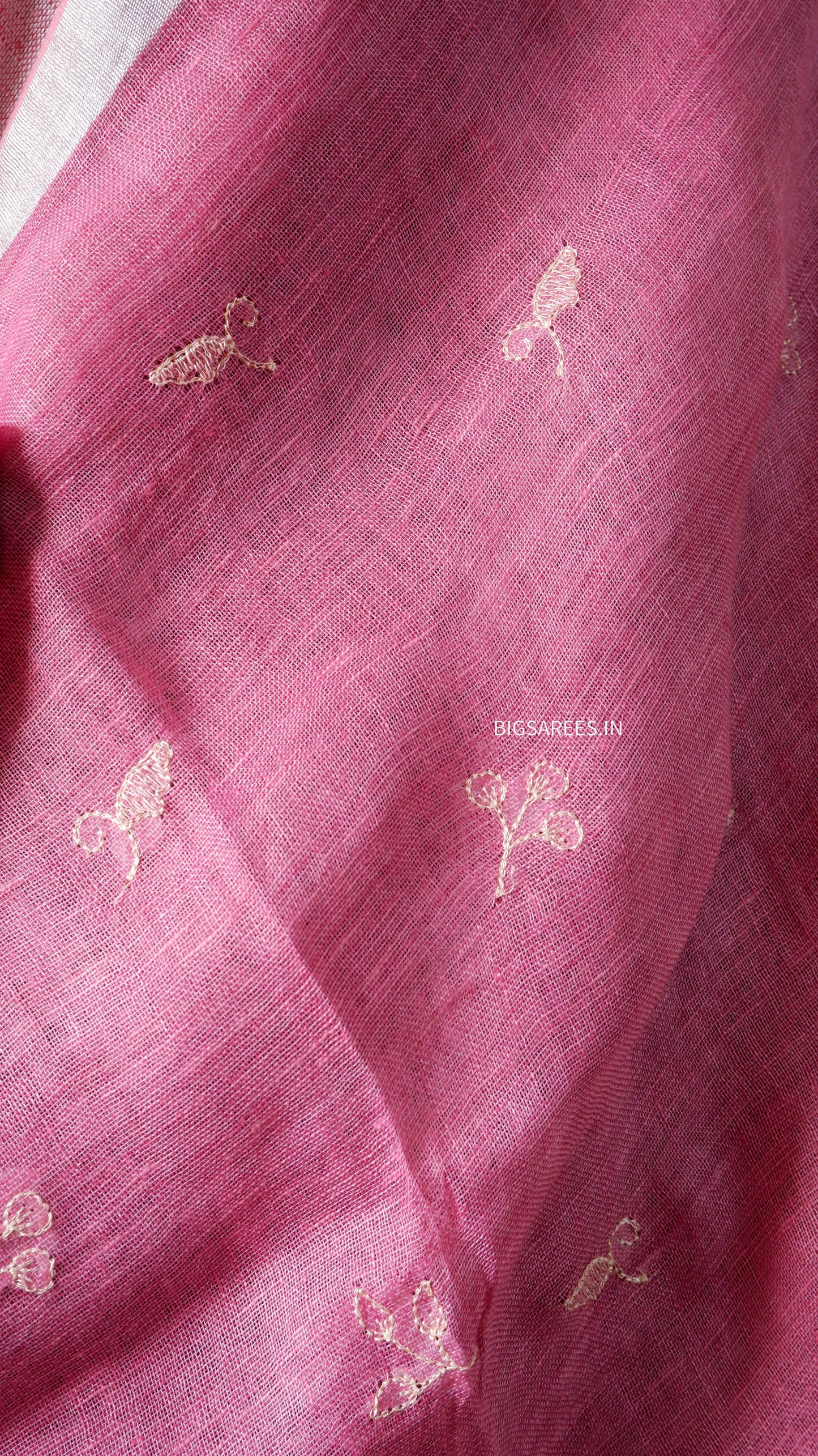 Pure Linen Saree With running Blouse