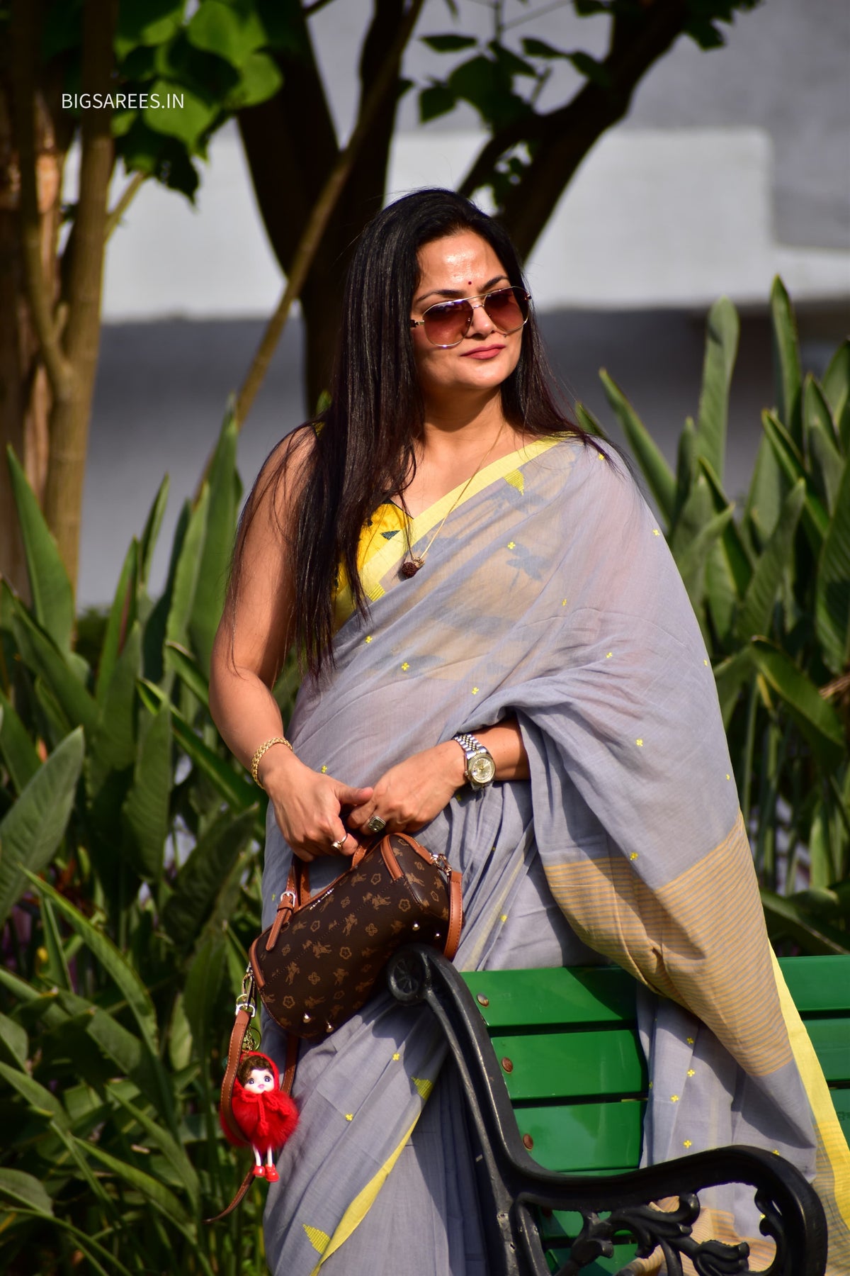 Hand woven Pure Cotton Saree (Handloom Marked) - Grey