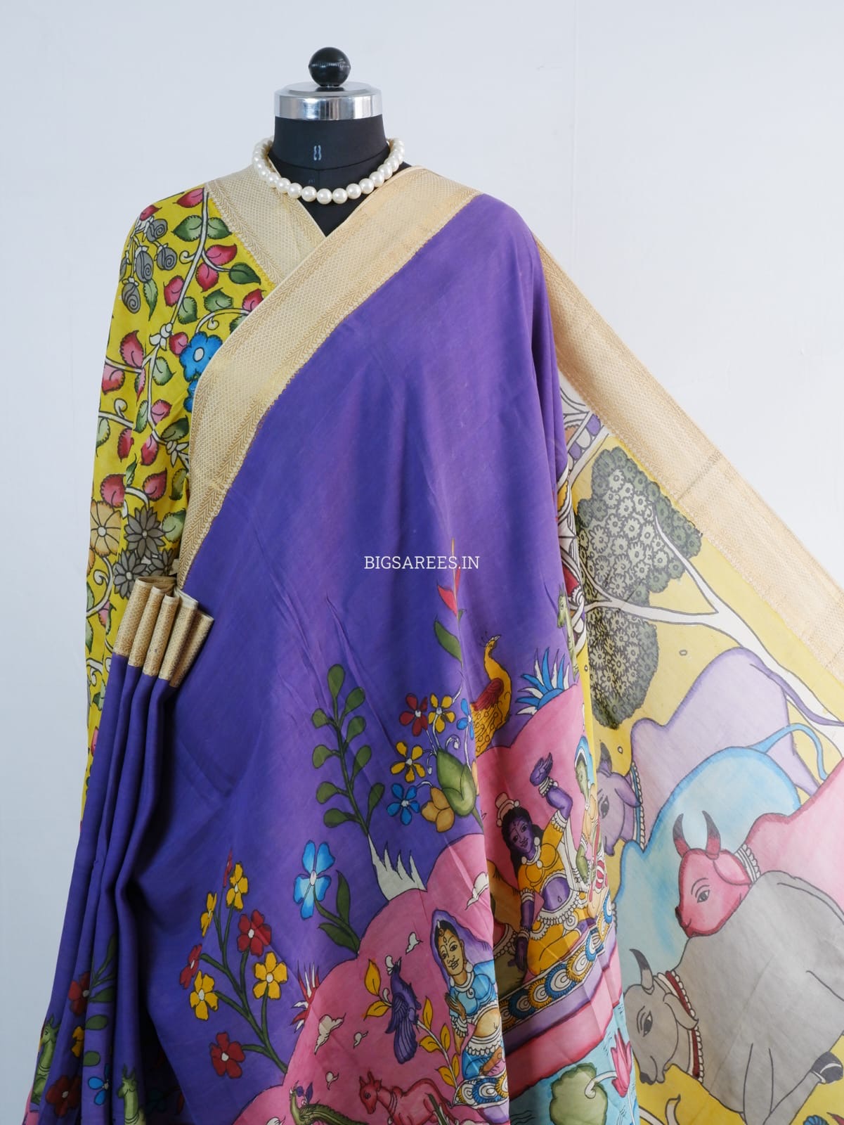 Hand-Painted Kalamkari Saree | Bangalore Silk