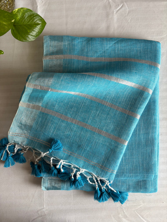 Linen By Linen Saree With Blouse
