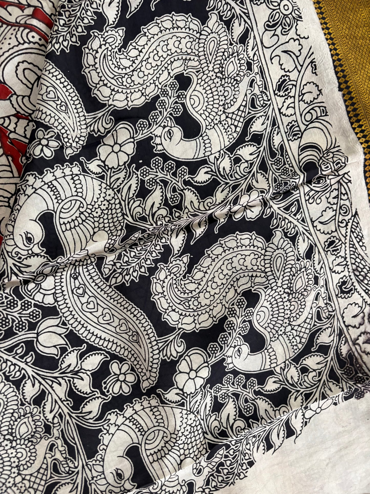 Printed Kalamkari Silk Saree with blouse