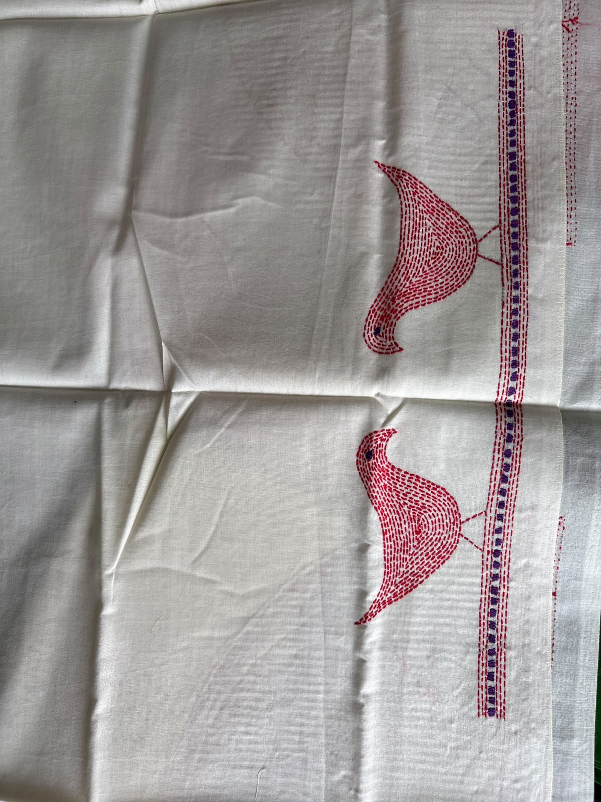 Kantha stitch Cotton Blouse Piece