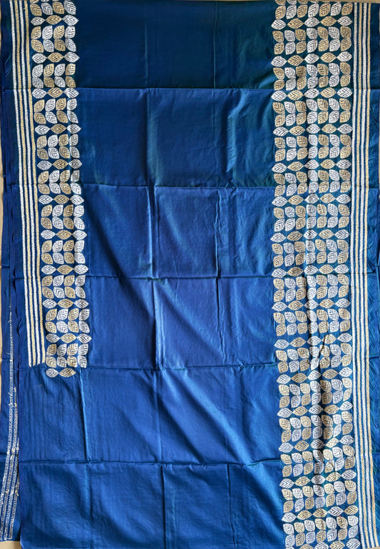 Kantha Stitch Hand Work Embroidered Art Silk Saree With Blouse