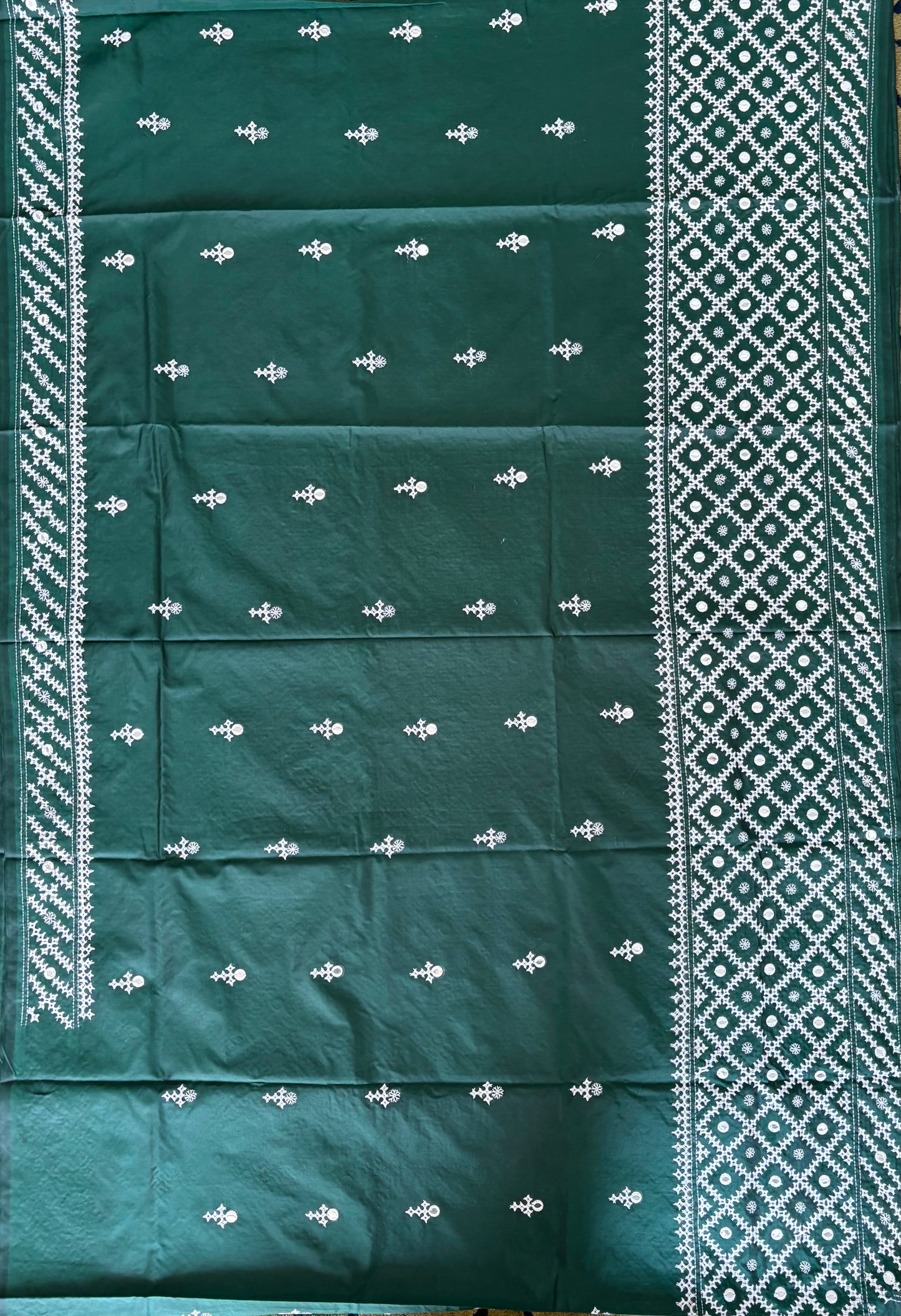 Kutchi/Gujarati Hand Embroidered Saree  | Blended Bangalore Silk / Art Silk |