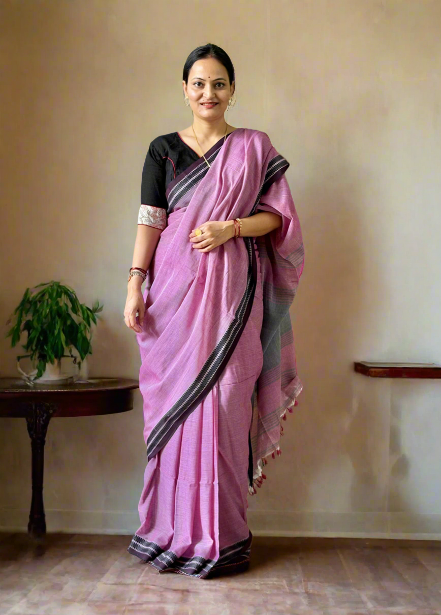 Pure Cotton handwoven Saree (Handloom Marked)