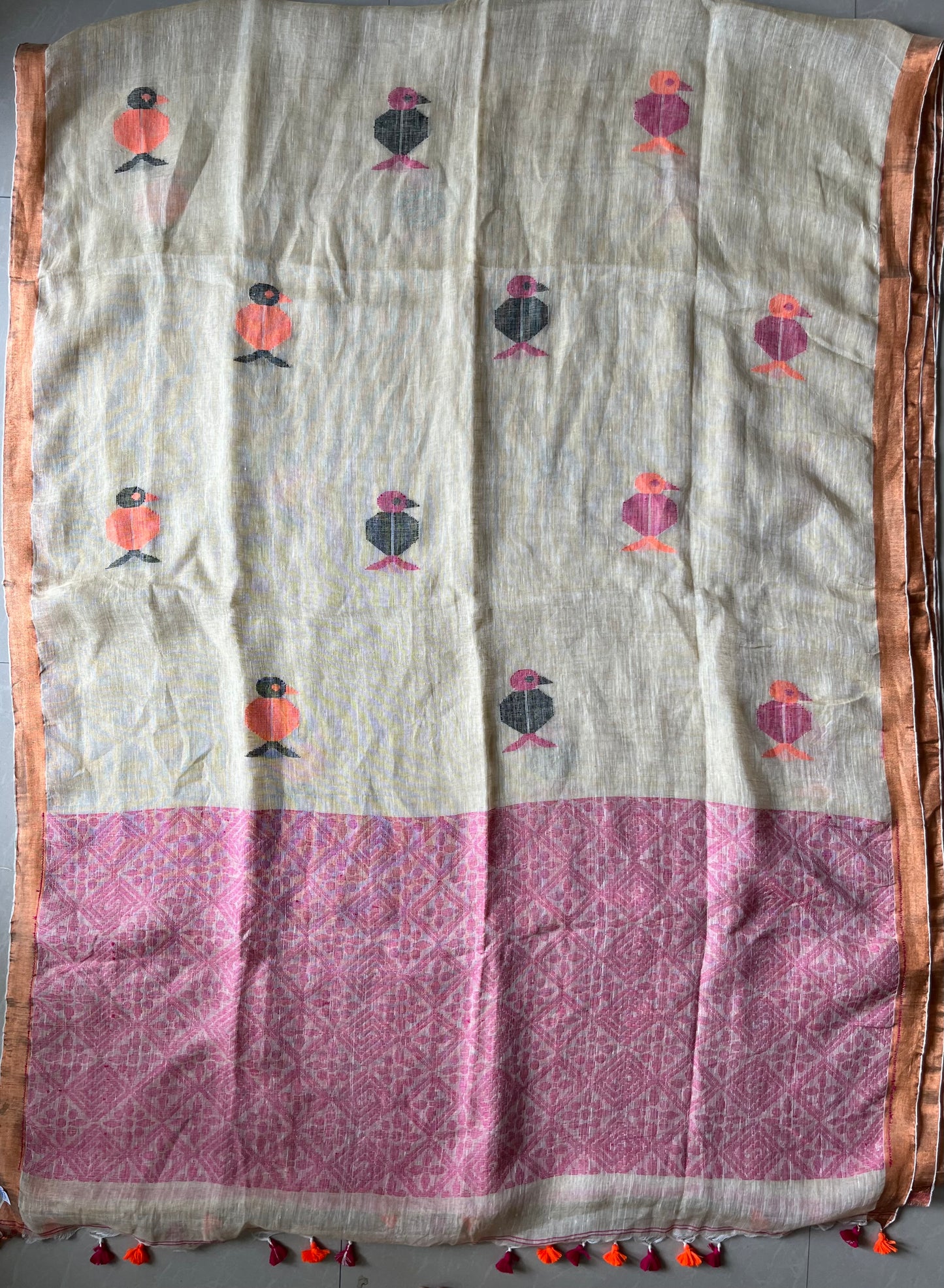 Linen By Linen Handloom Saree (Handloom Marked)