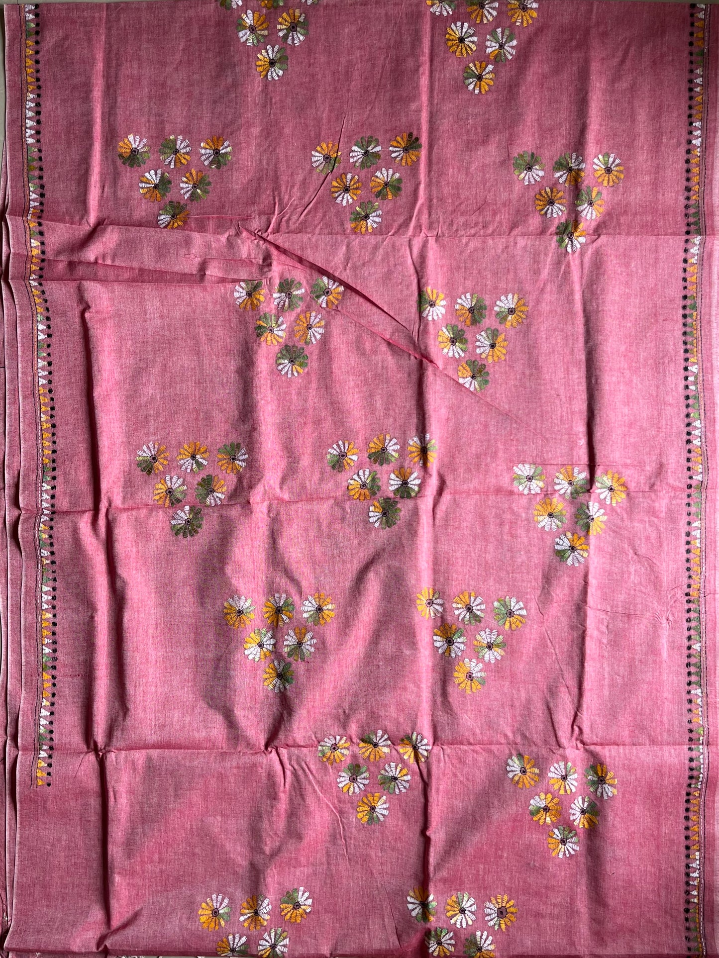 Kantha Hand Embroidered Pure Cotton Saree