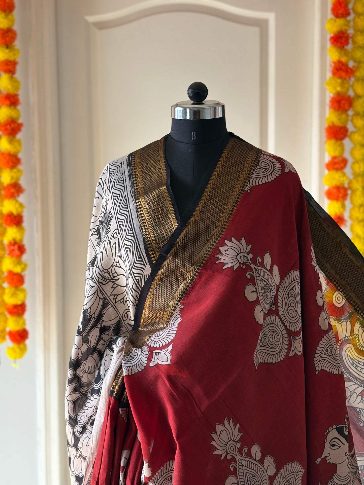 Printed Kalamkari Silk Saree with blouse
