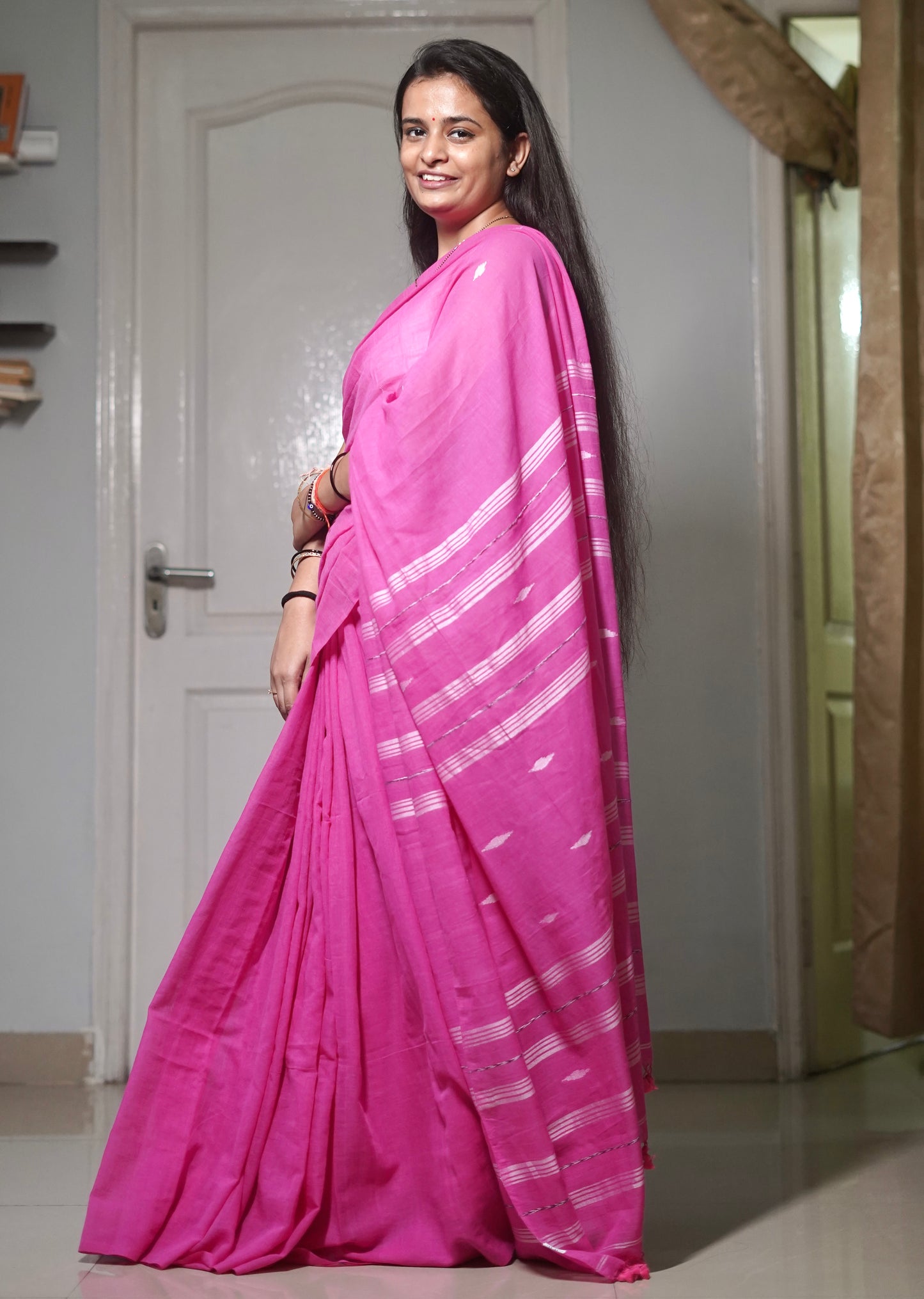 Mul Cotton handwoven Saree (Handloom Marked)