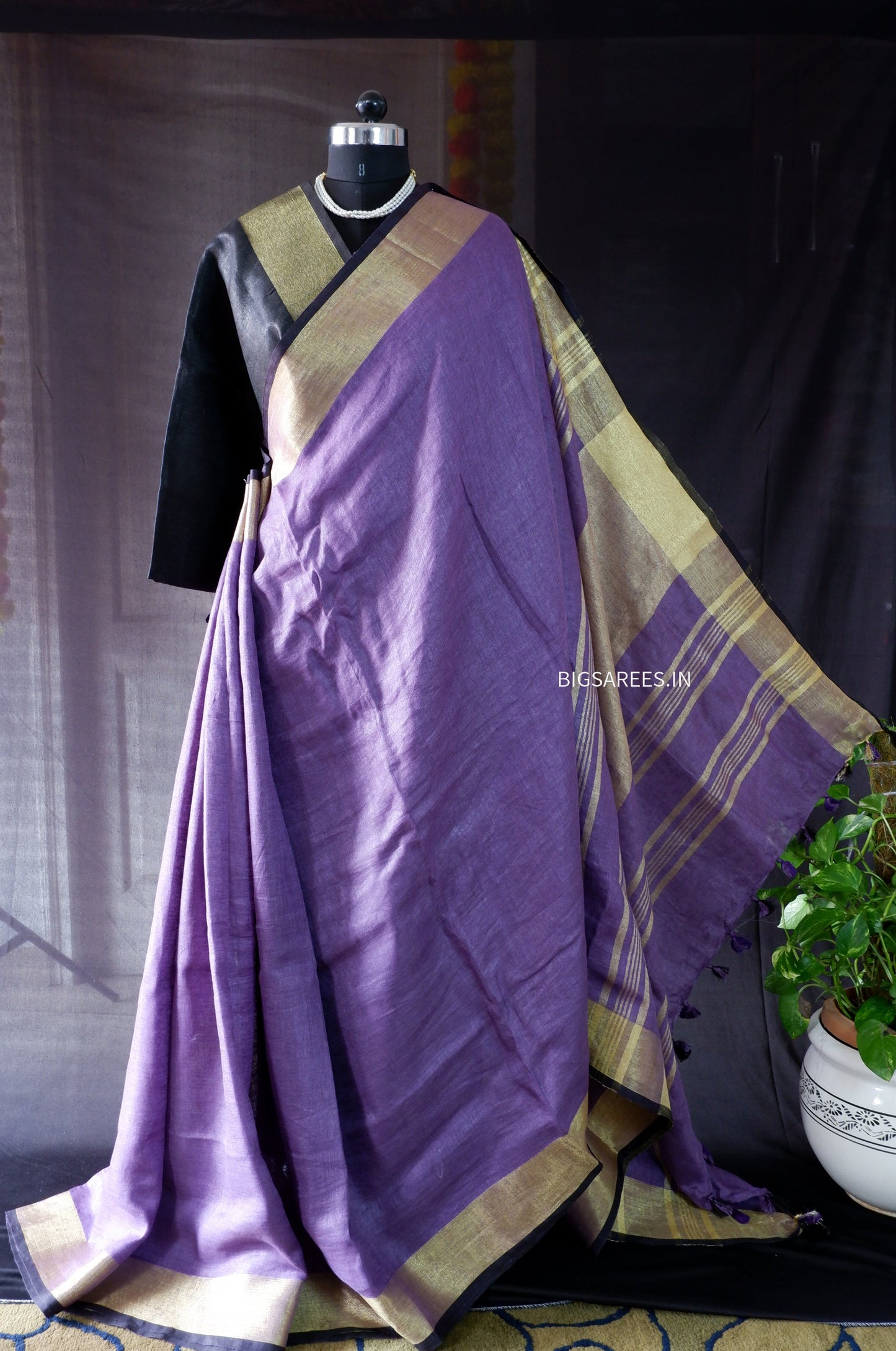 Pure Linen By Linen Saree With running Blouse