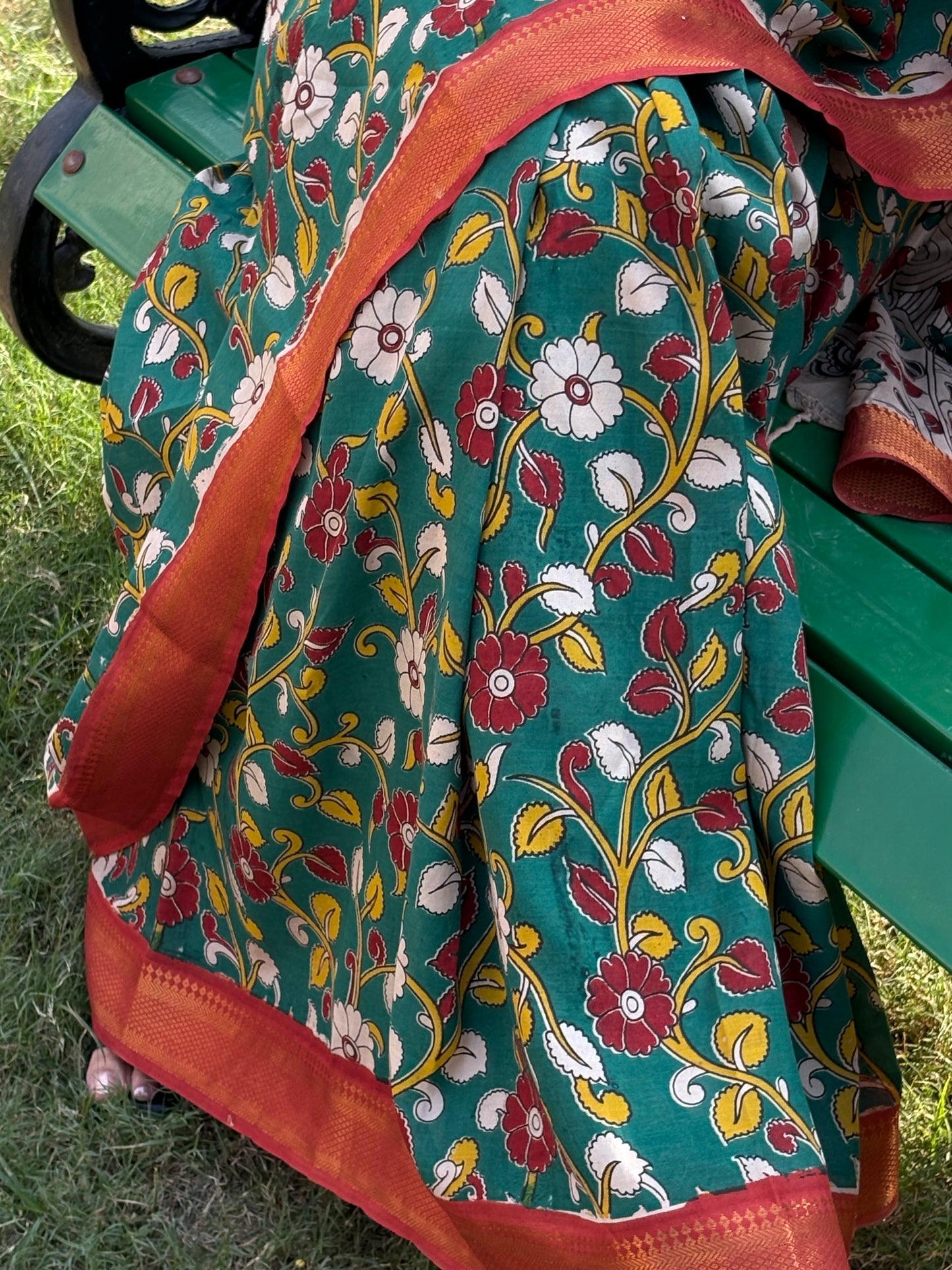 Printed Kalamkari Silk Saree with blouse