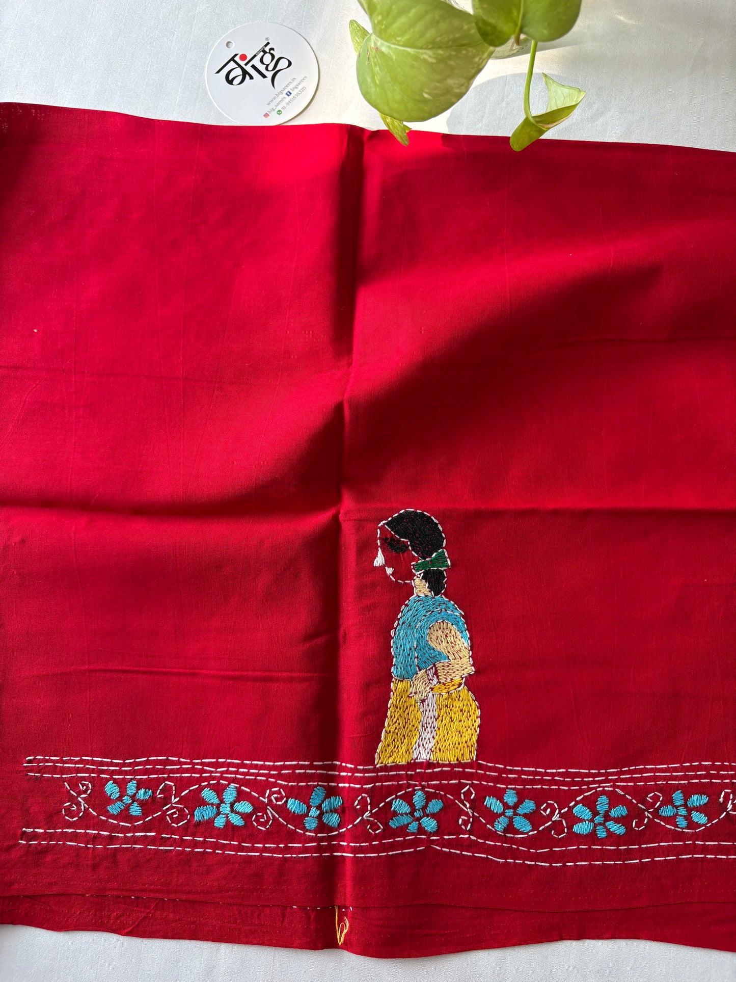 Kantha stitch Cotton Blouse Piece