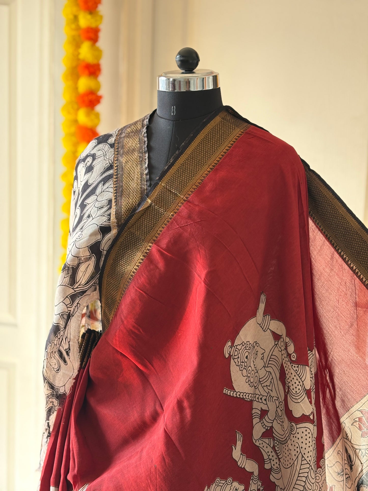 Printed Kalamkari Silk Saree with blouse