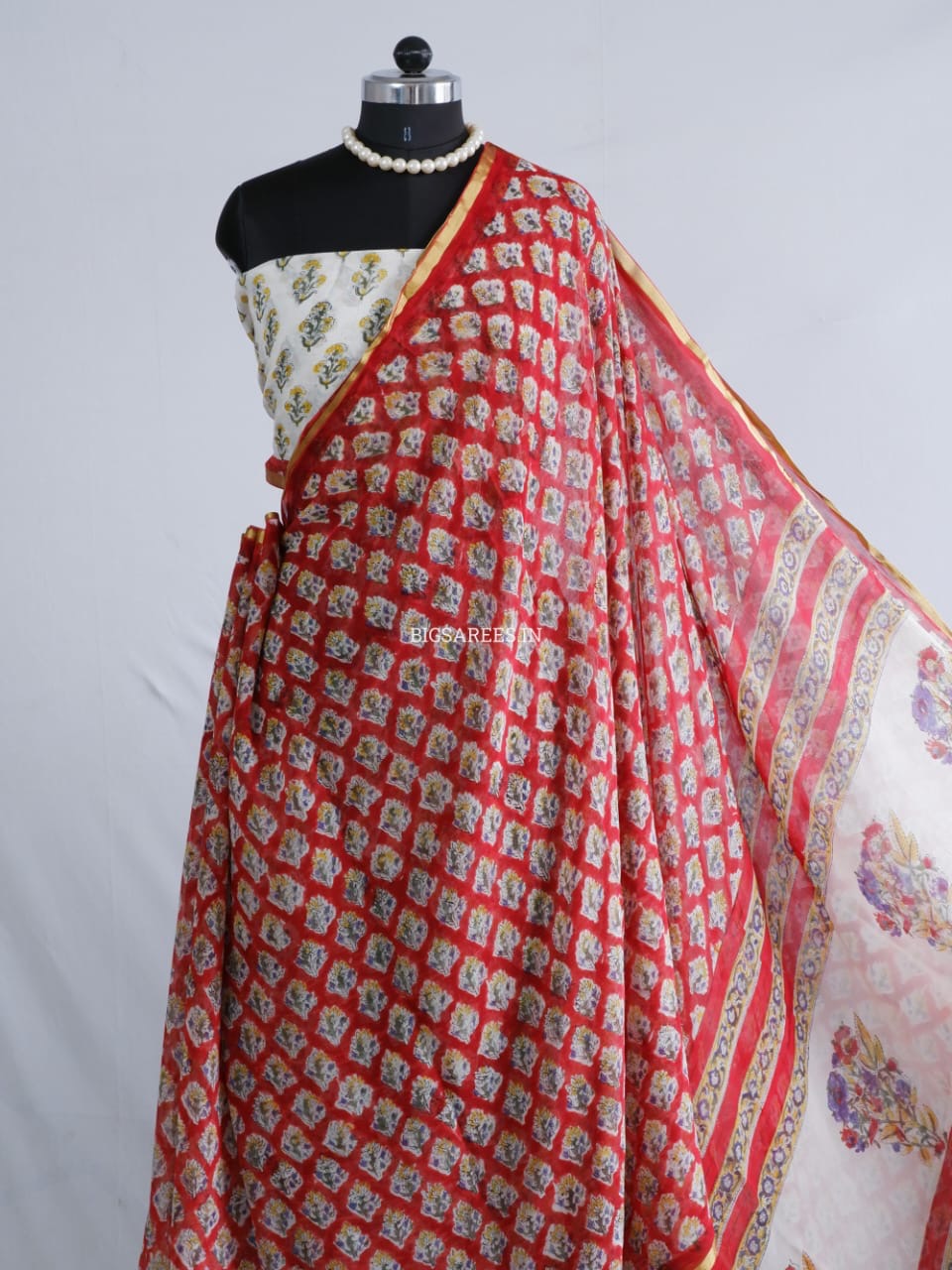 Hand Block Print Saree | Pure Chiffon