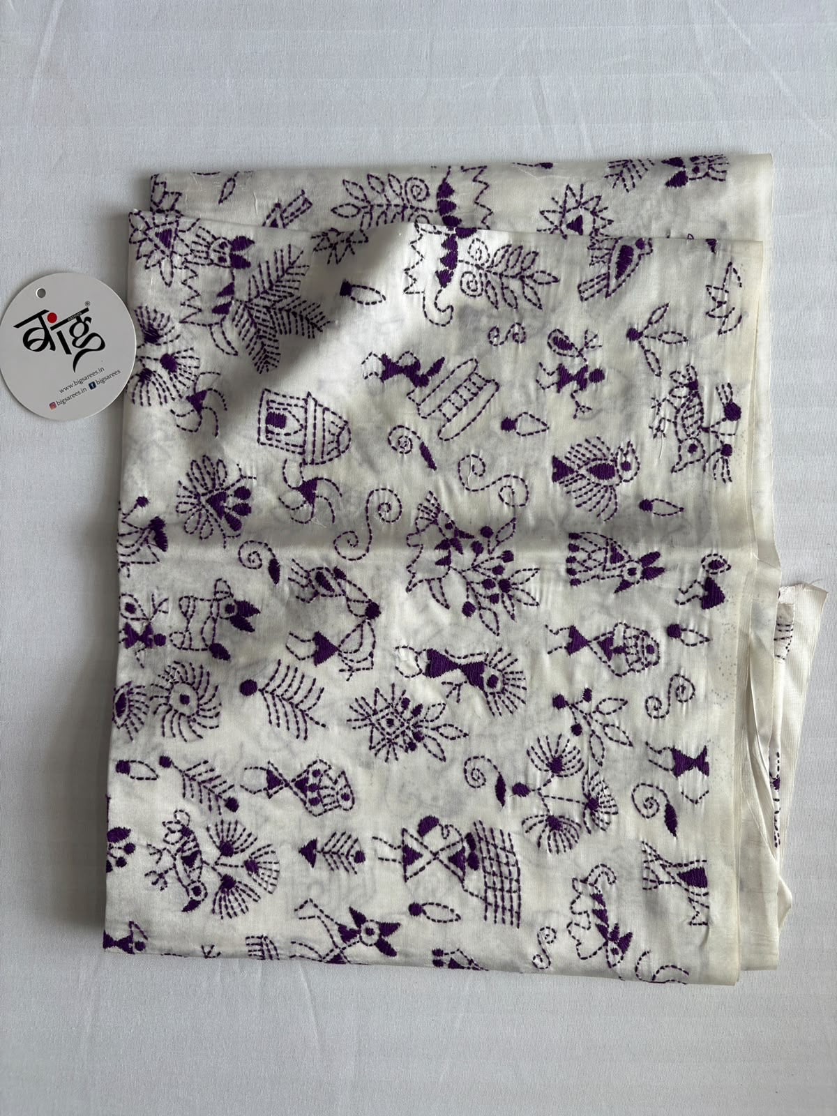Kantha Stitch Art Silk Blouse Piece