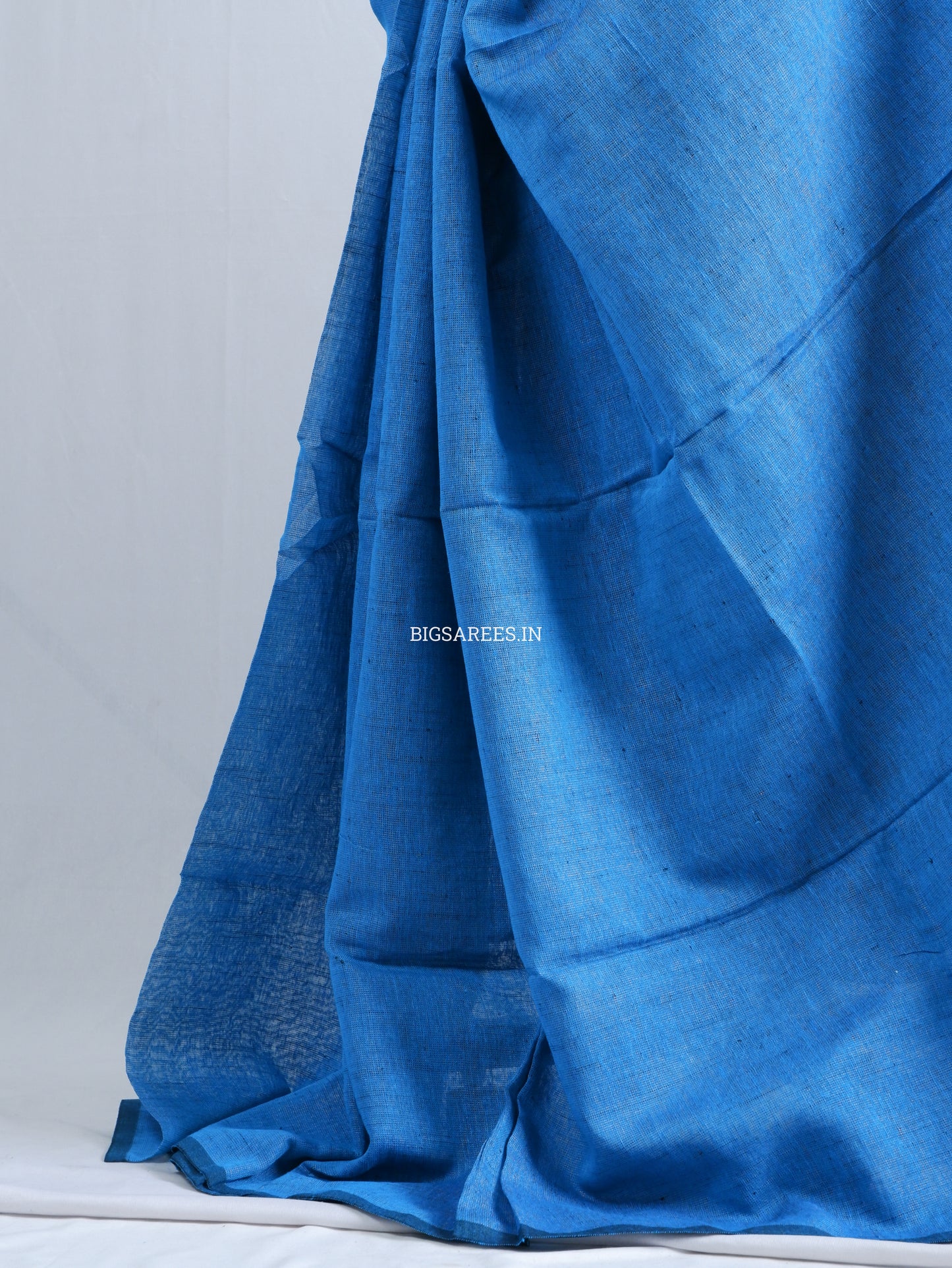 Tissue Linen Blend Handwoven Saree | Handloom Marked | Blue