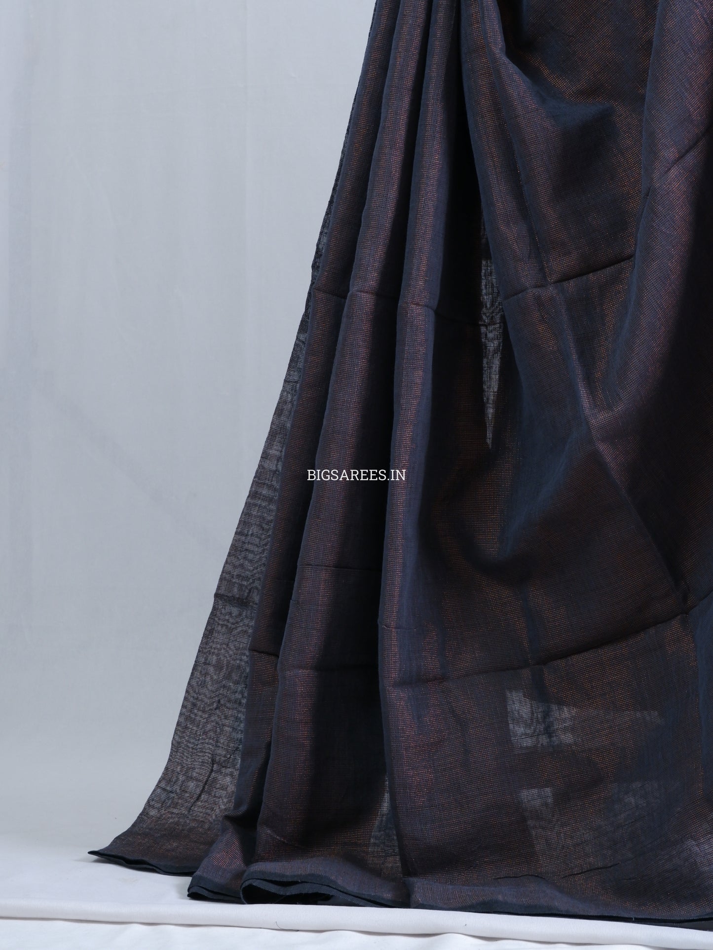 Tissue Linen Blend Handwoven Saree | Handloom Marked | Grey