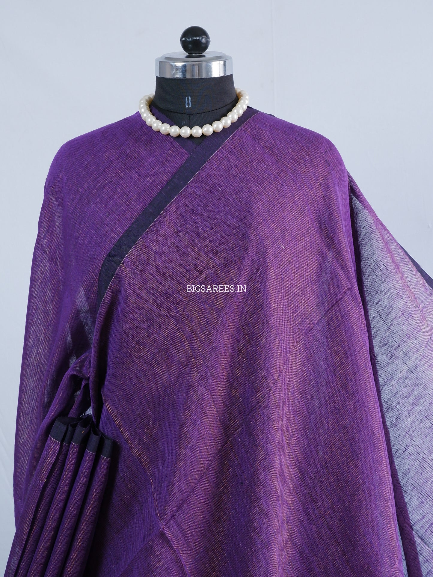 Tissue Linen Blend Handwoven Saree | Handloom Marked | Lavendar Purple