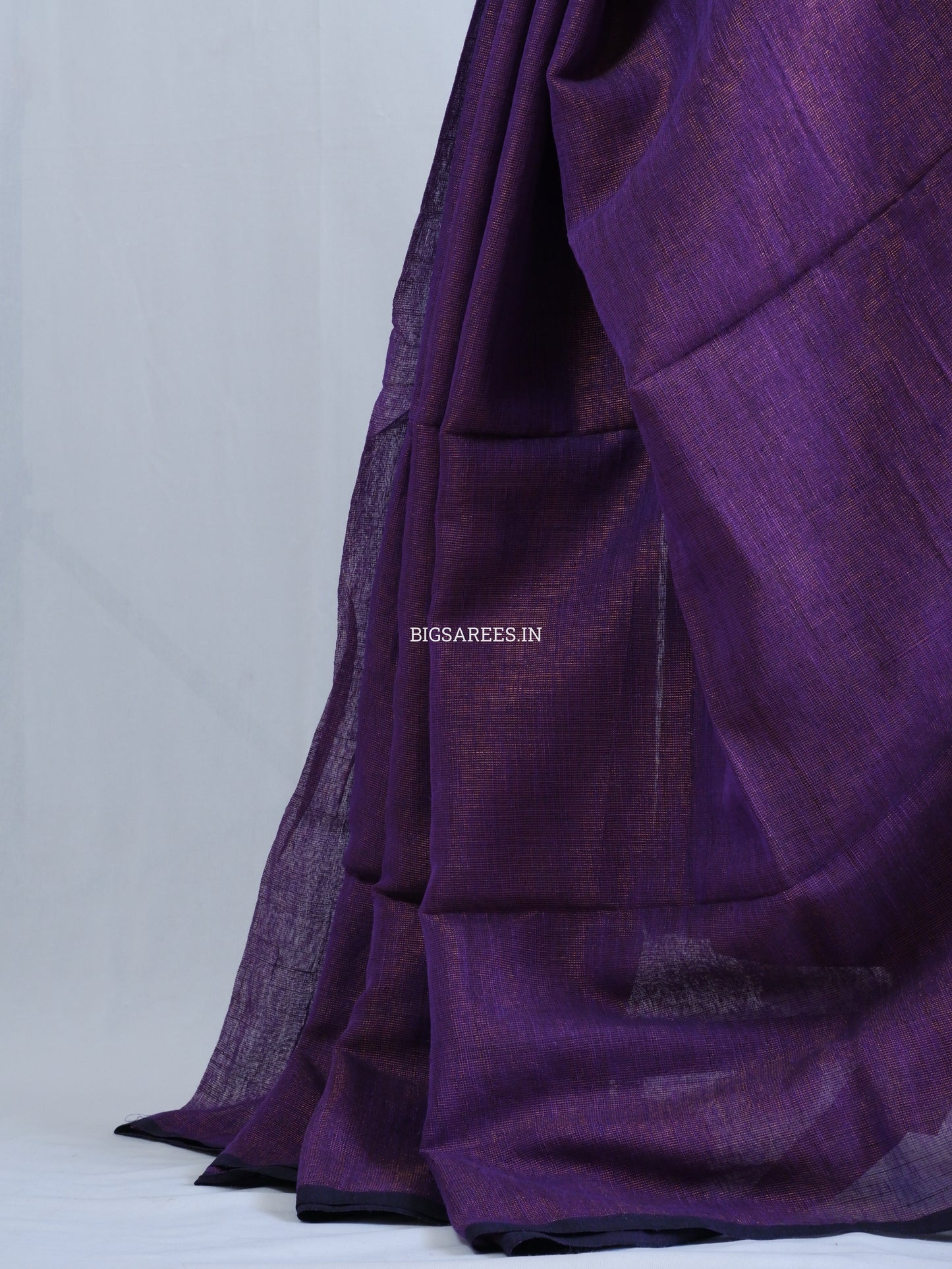 Tissue Linen Blend Handwoven Saree | Handloom Marked | Lavendar Purple