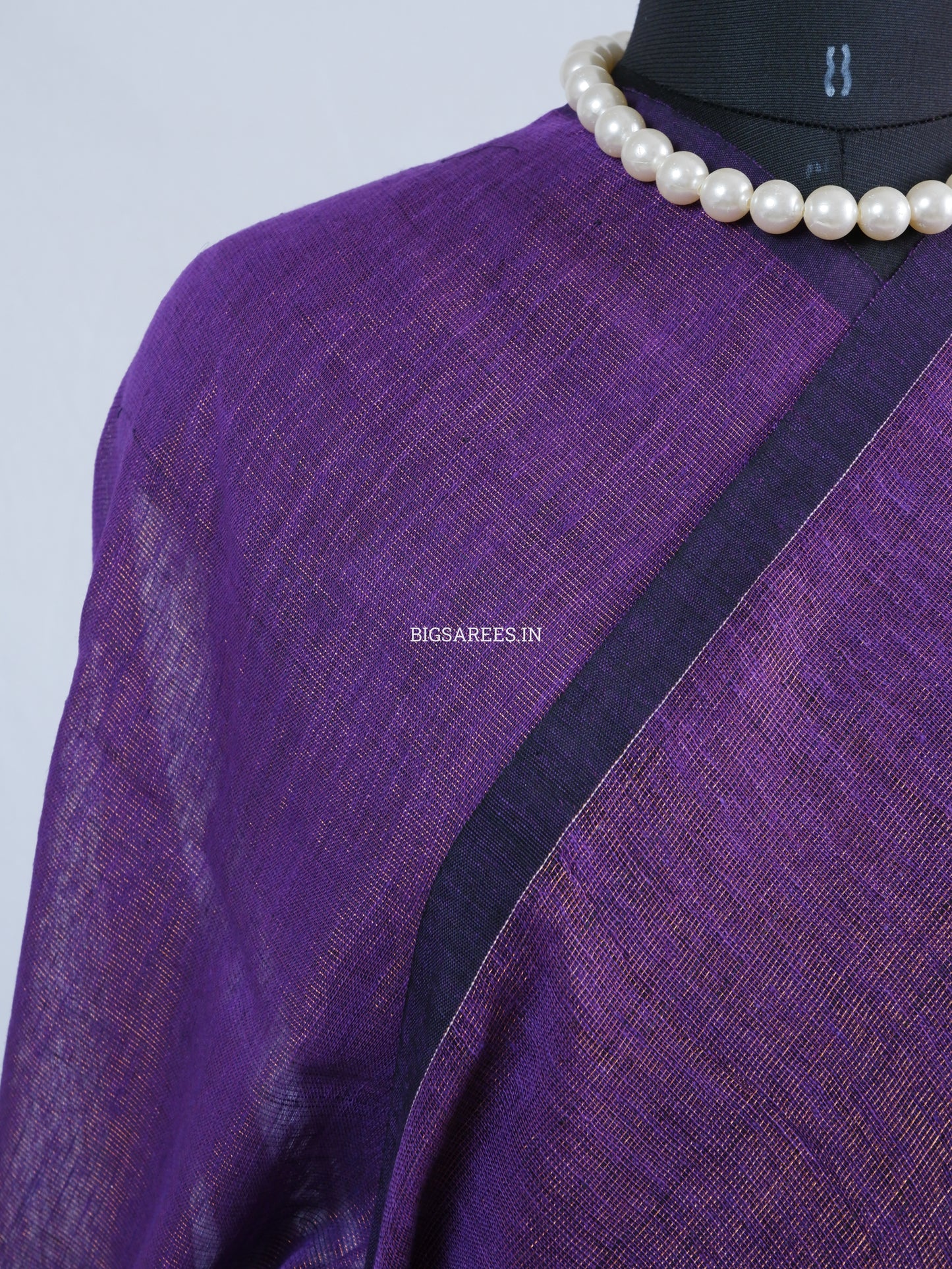 Tissue Linen Blend Handwoven Saree | Handloom Marked | Lavendar Purple