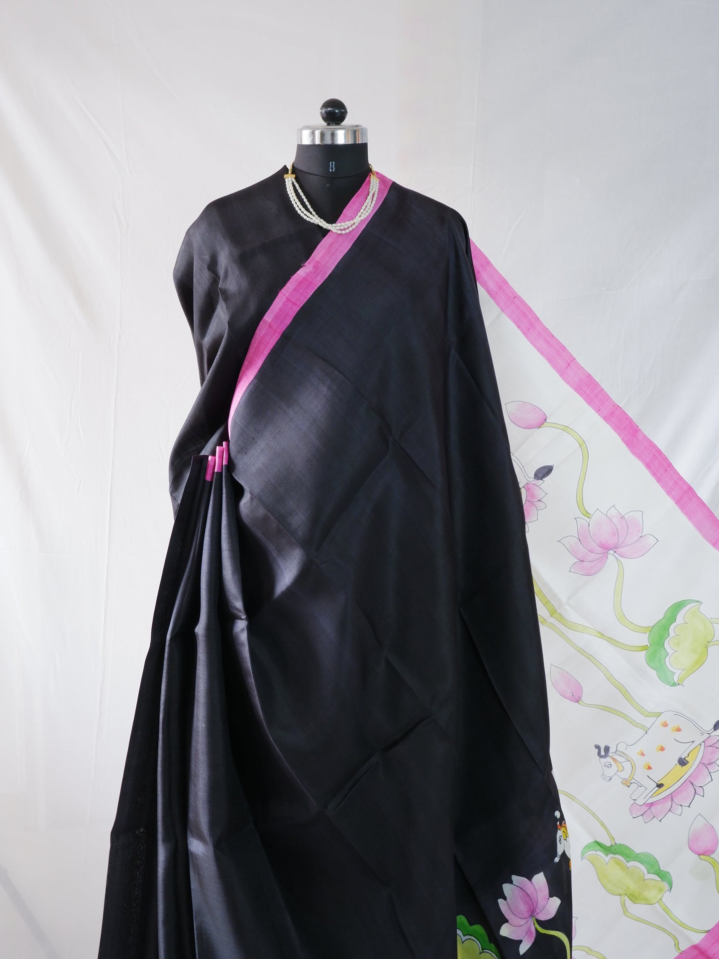 Bishnupuri Hand-Painted  Silk Saree | Pure Silk | Made-On-Order | Silk Mark Certified