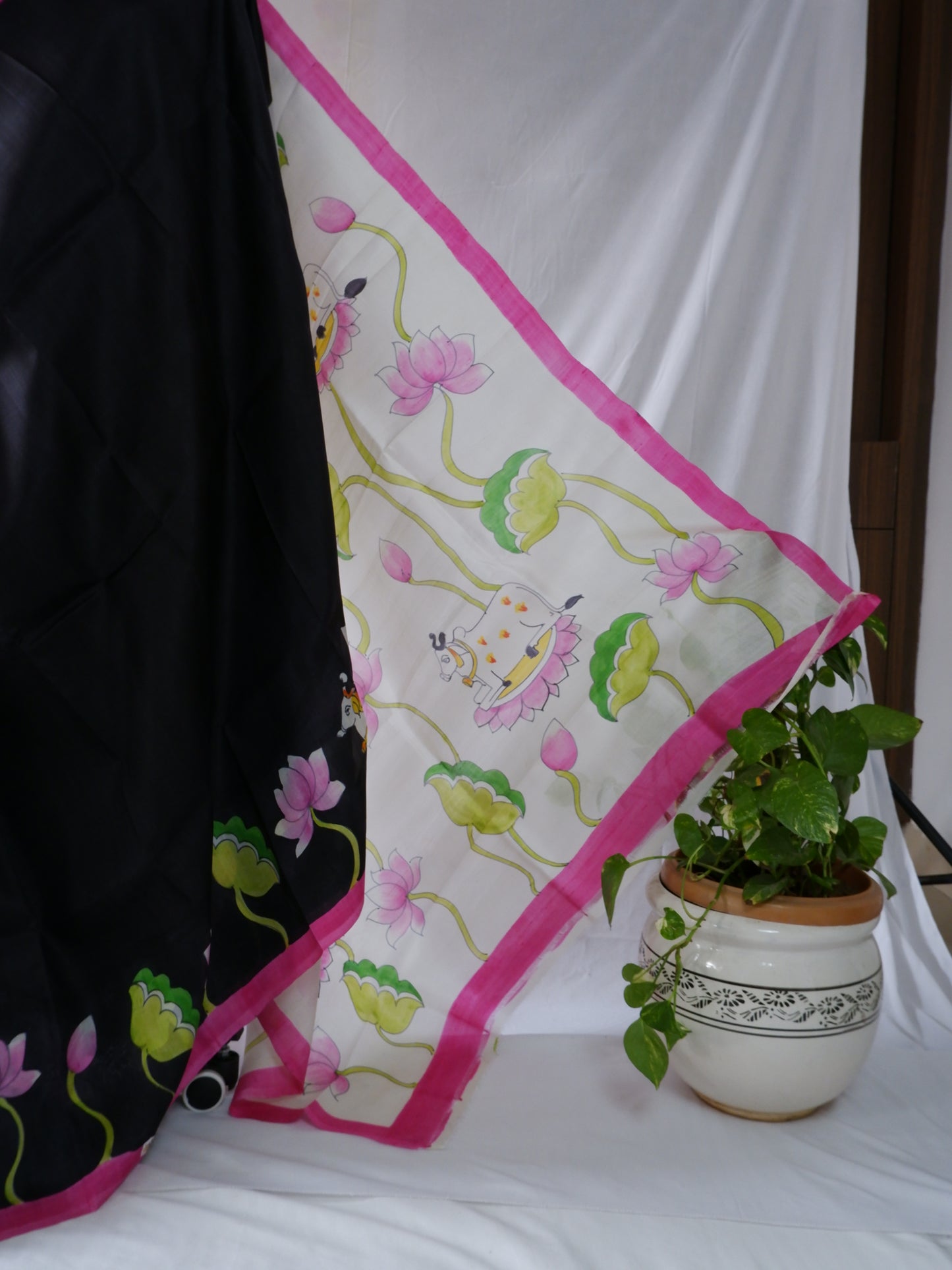 Bishnupuri Hand-Painted  Silk Saree | Pure Silk | Made-On-Order | Silk Mark Certified