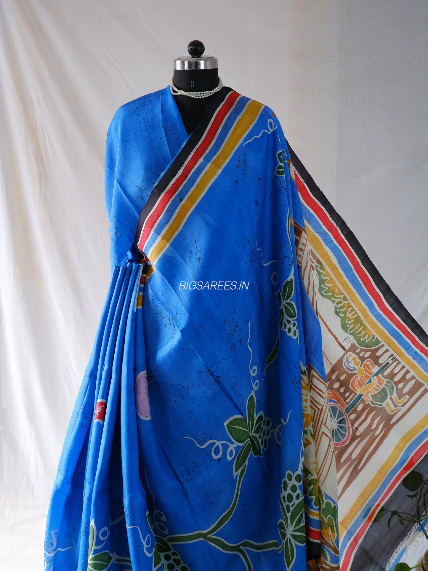 Hand-Painted Bishnupuri Silk Saree | Pure Silk | Silk Mark Certified