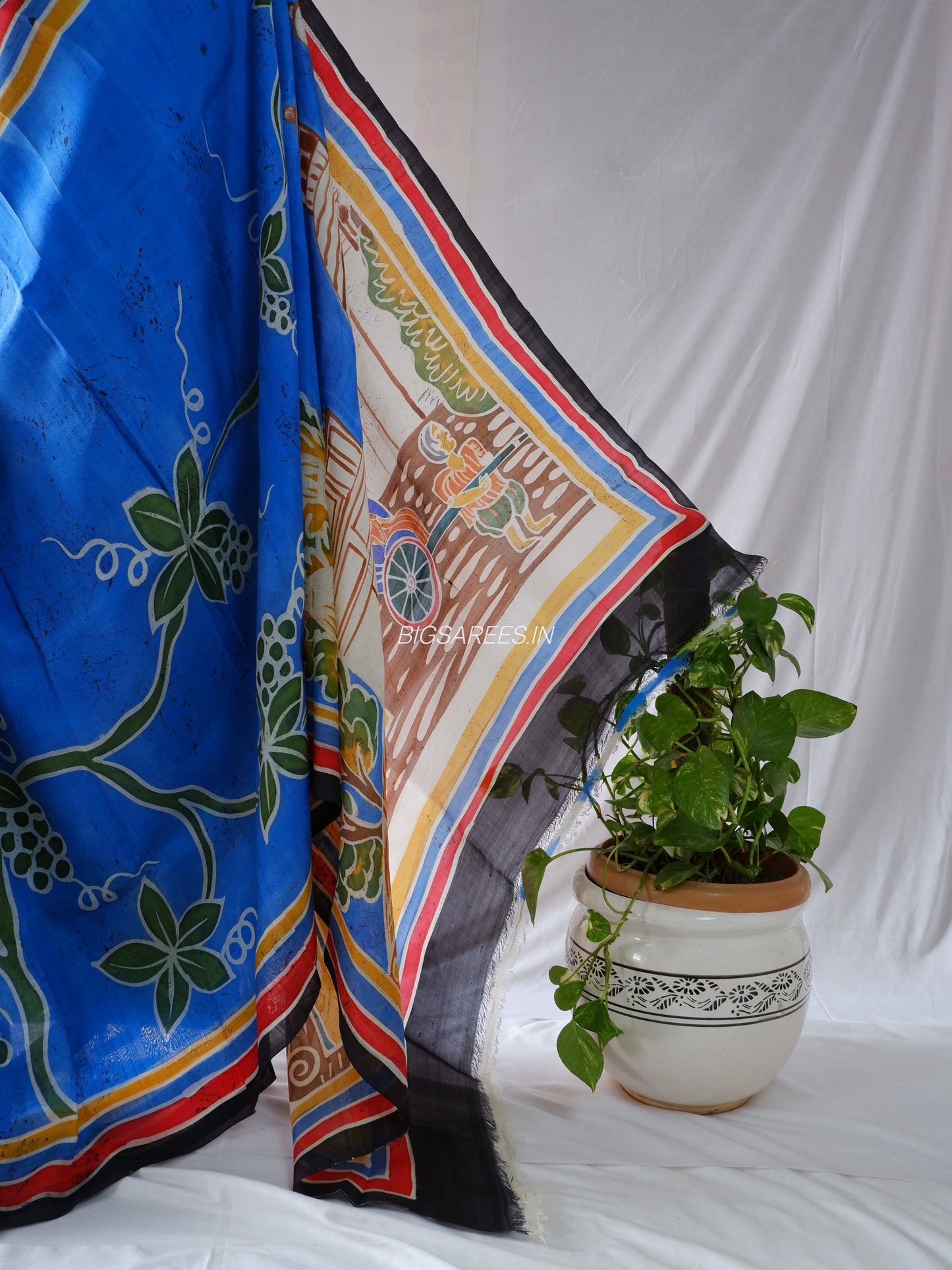 Hand-Painted Bishnupuri Silk Saree | Pure Silk | Silk Mark Certified
